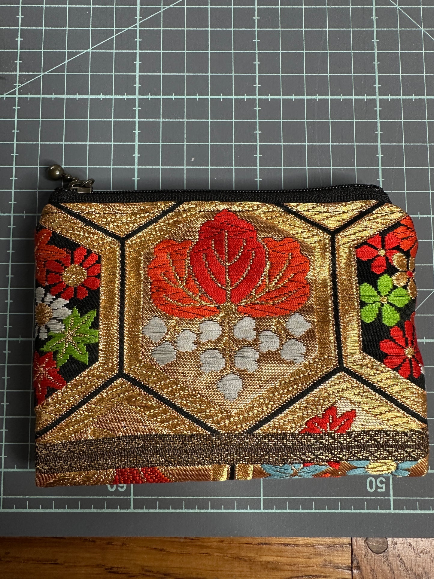 Porte monnaie mini pochette en Obi kimono japonais en soie