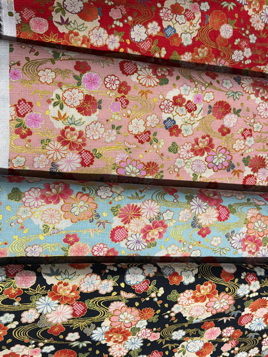 Tissu japonais en coton Hokkoh 4 couleurs