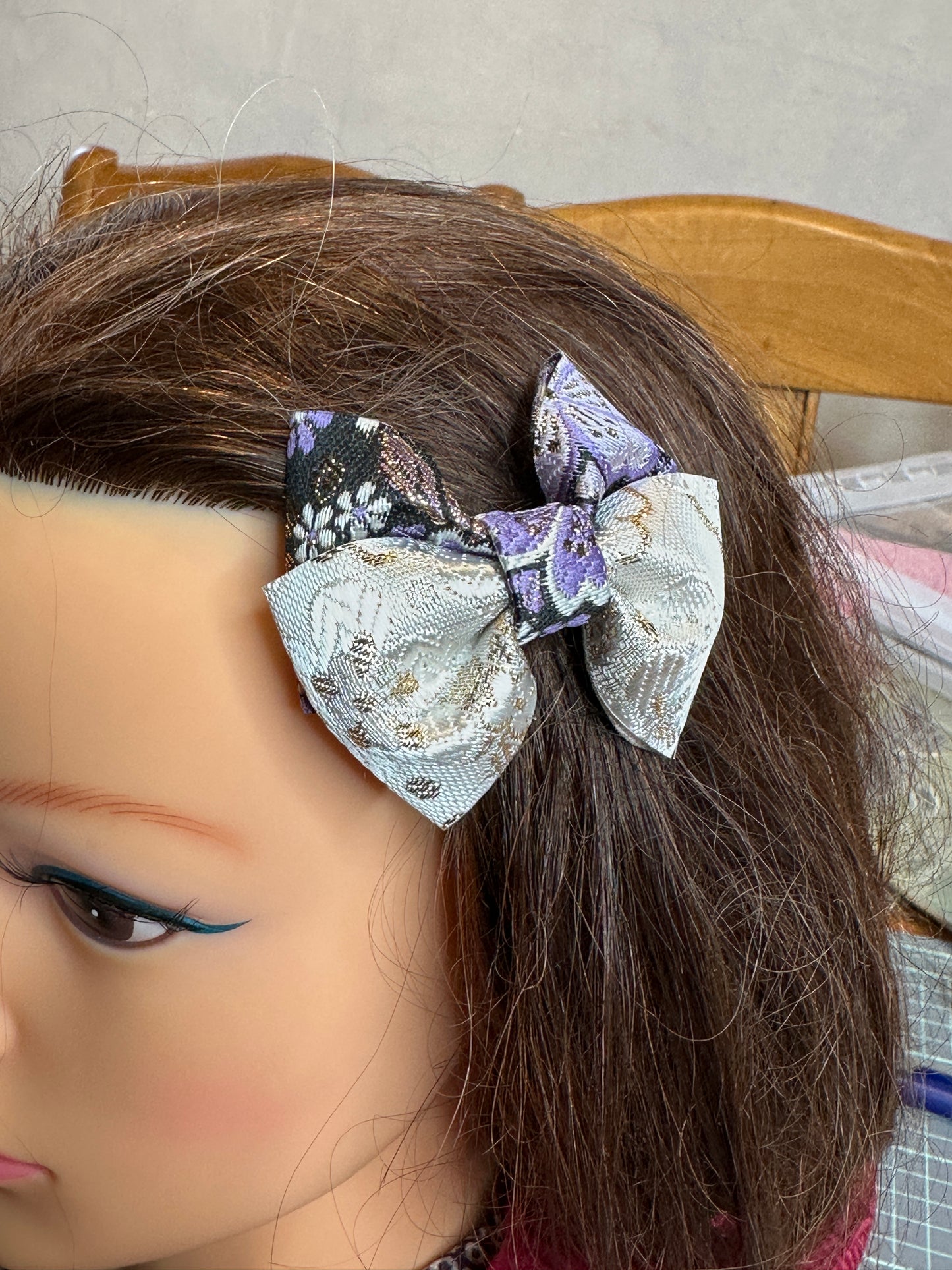 2 pinces à cheveux rubans kimono japonais