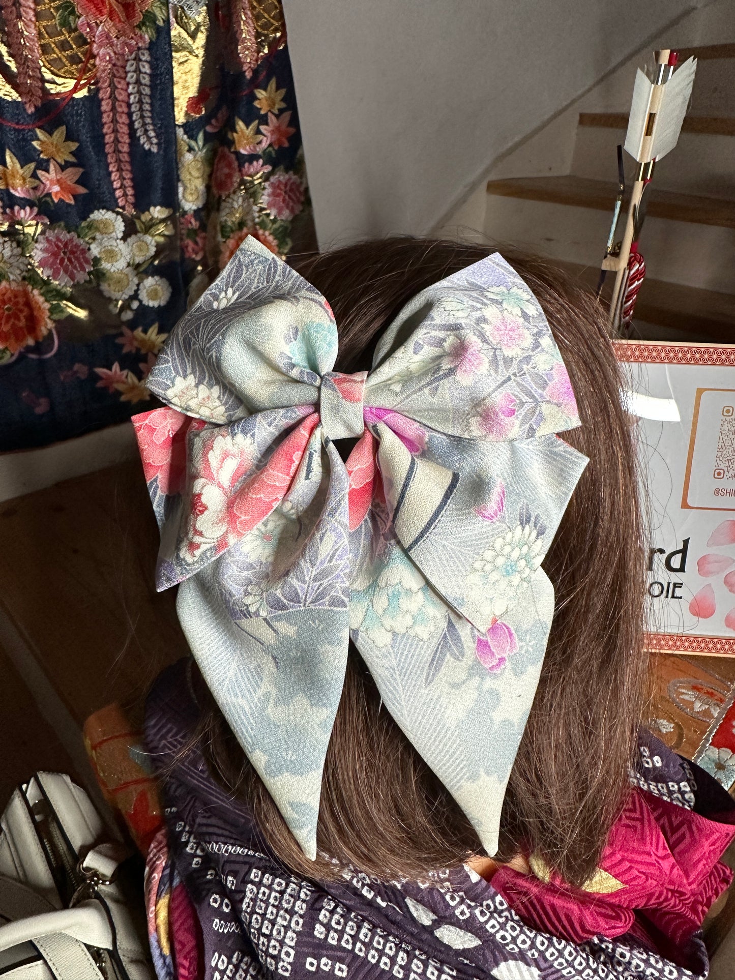 Barette pour les cheveux kimono japonais en soie