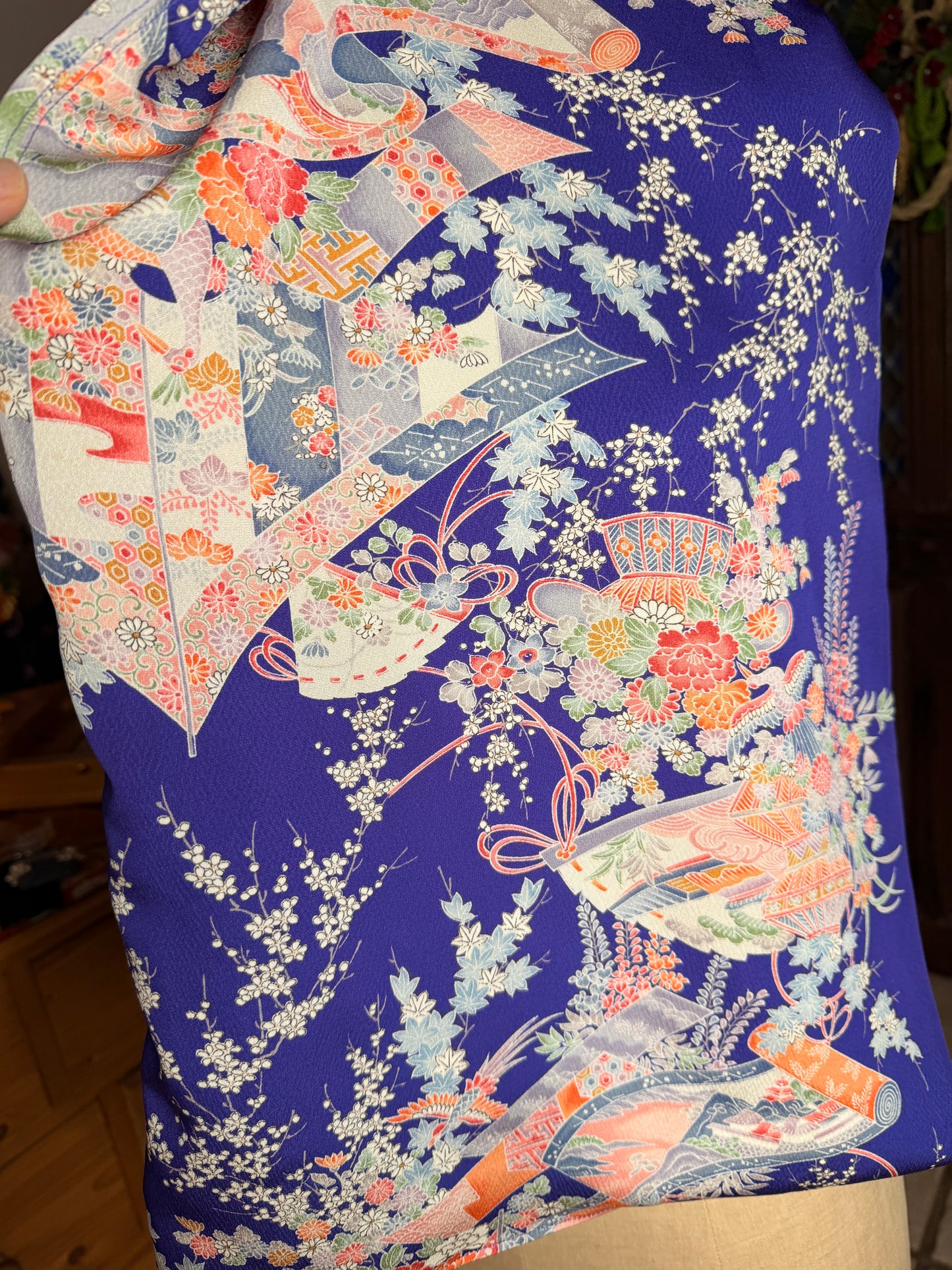 Top court tunique blouse manches longues kimono japonais en soie