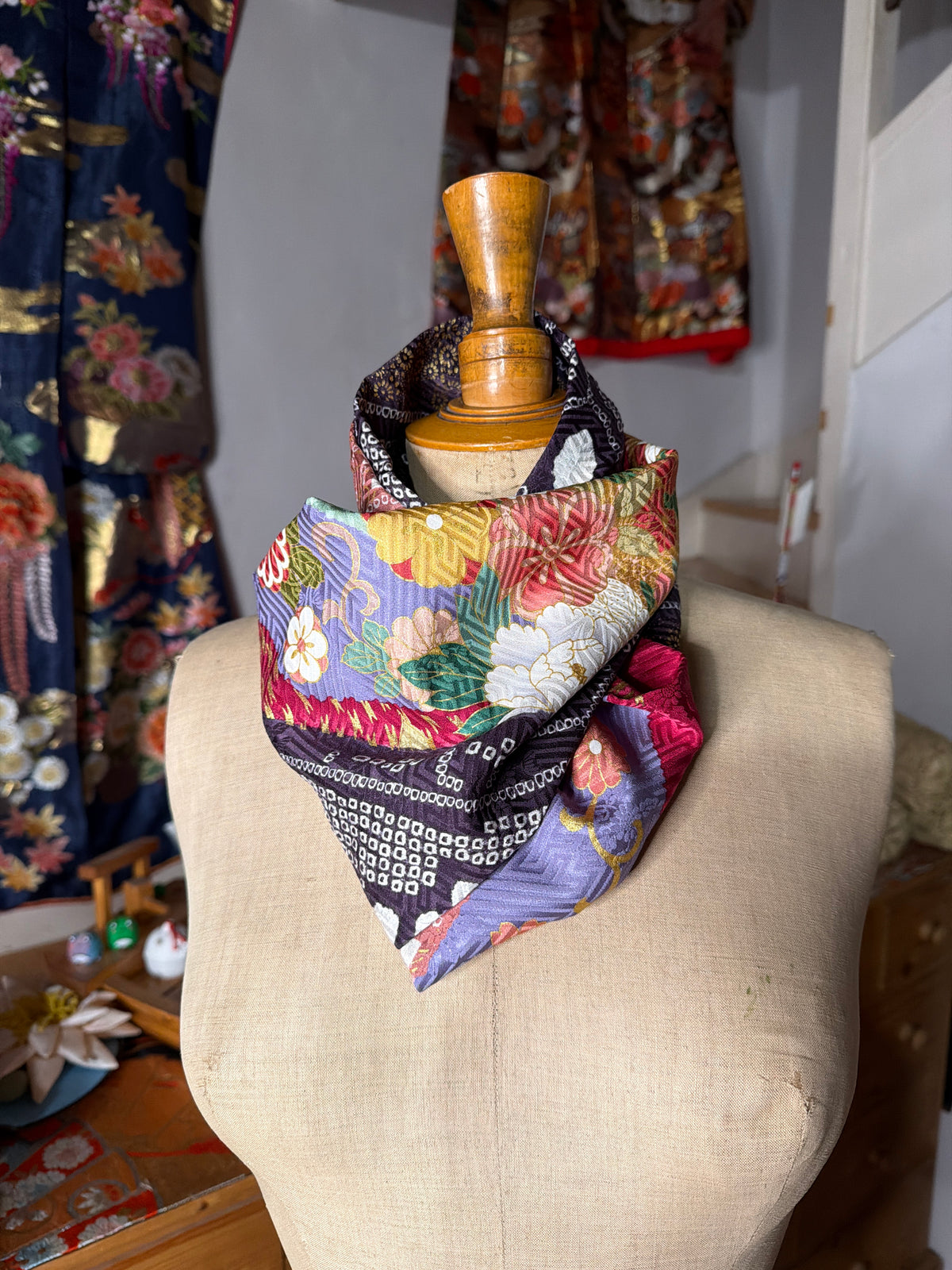 Tour de cou snood furisode kimono japonais en soie