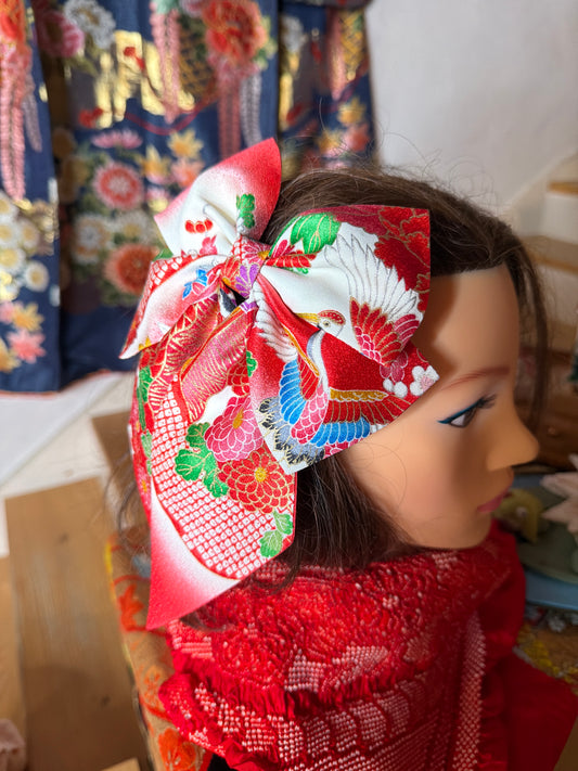 Barette pour les cheveux kimono japonais enfant en soie