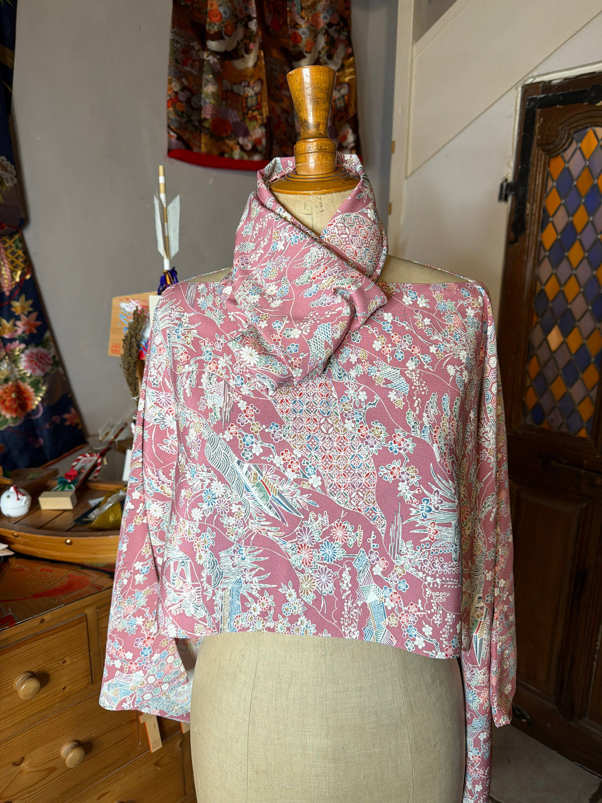 Top tunique 3 en 1 kimono japonais en soie