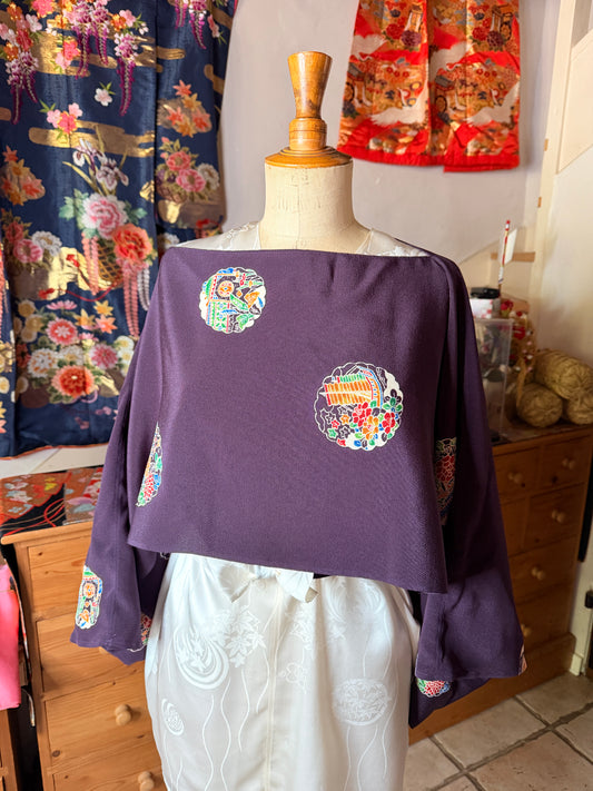 Top tunique kimono japonais en soie Neuf