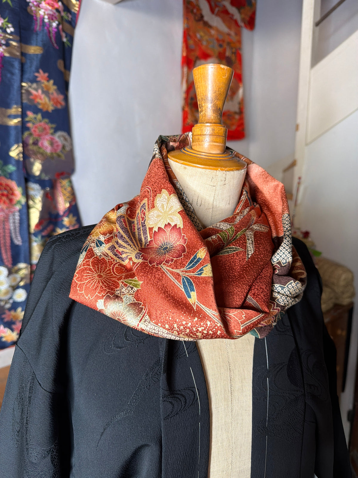 Tour de cou snood furisode kimono japonais en soie