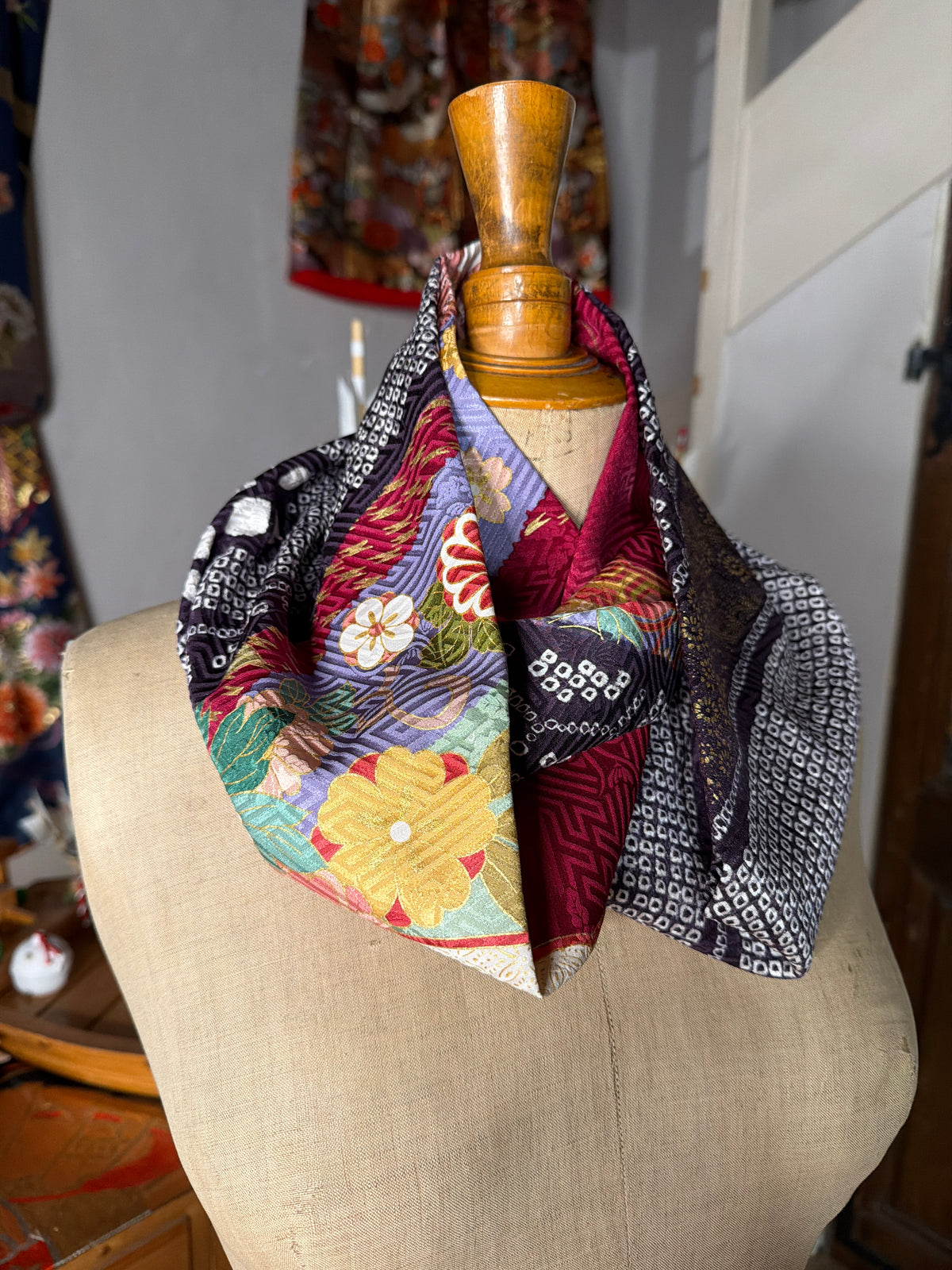 Tour de cou snood furisode kimono japonais en soie