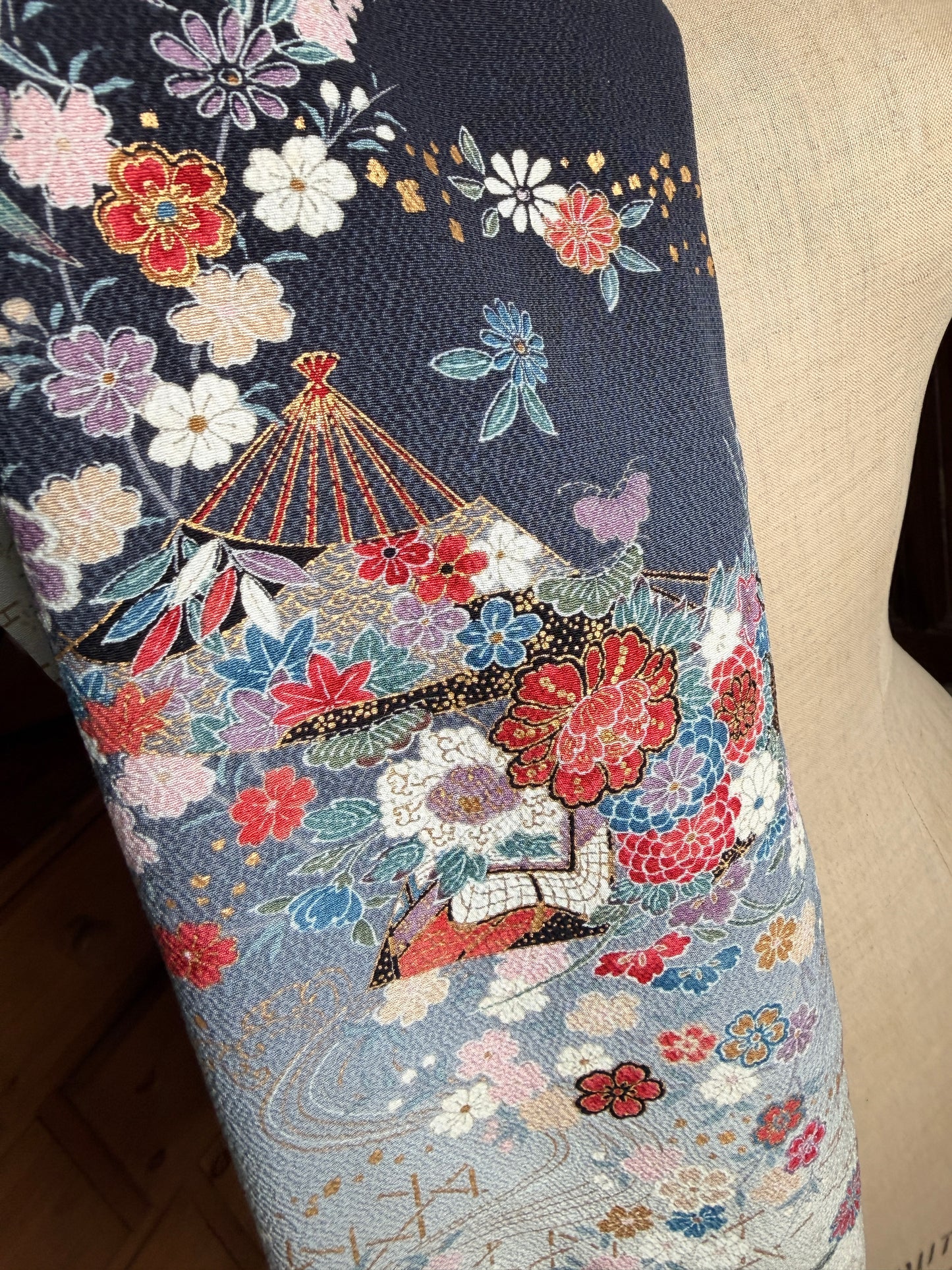 Tour de cou foulard kimono japonais en soie