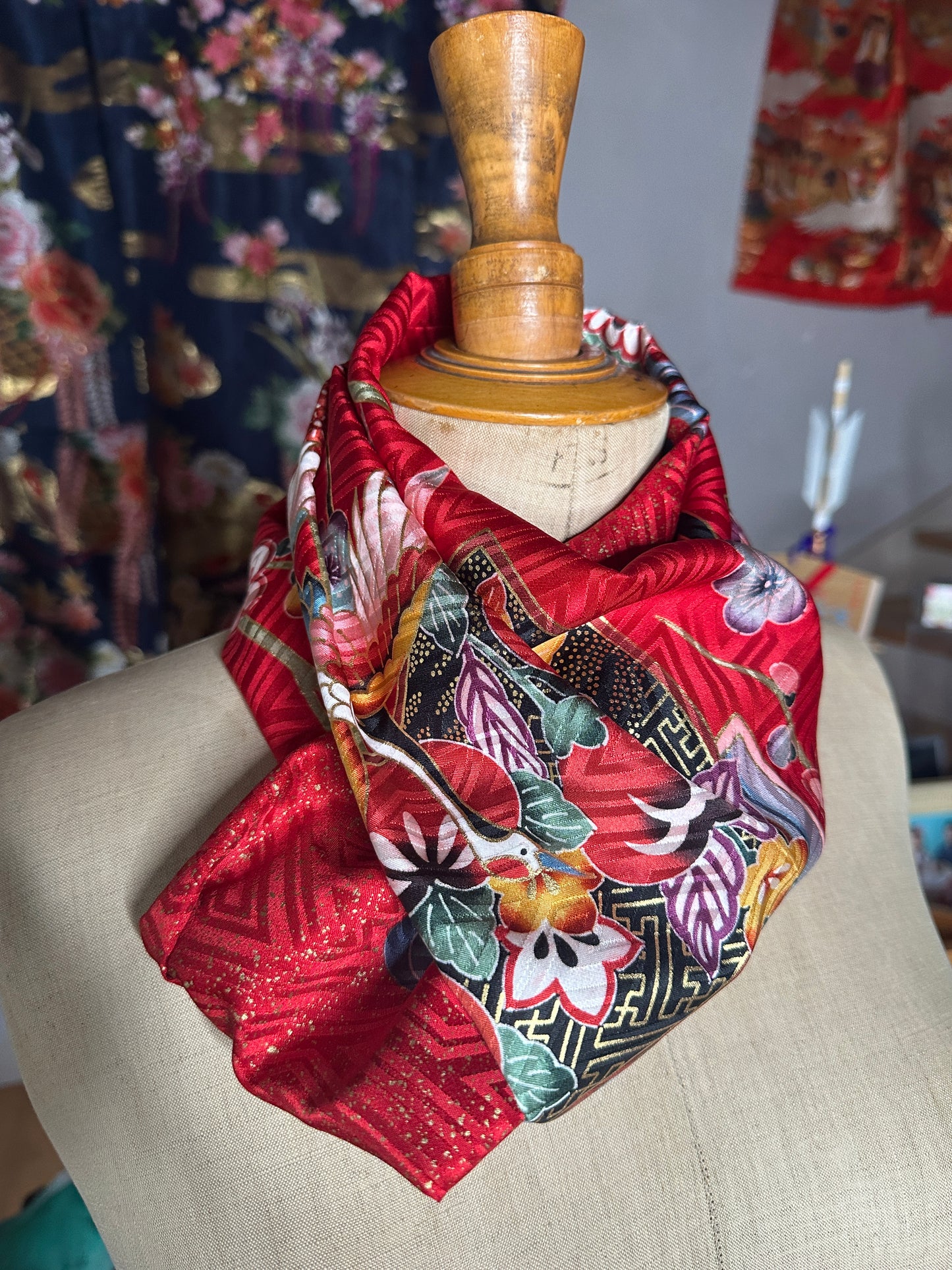 Snood tour de cou kimono en soie japonais Neuf