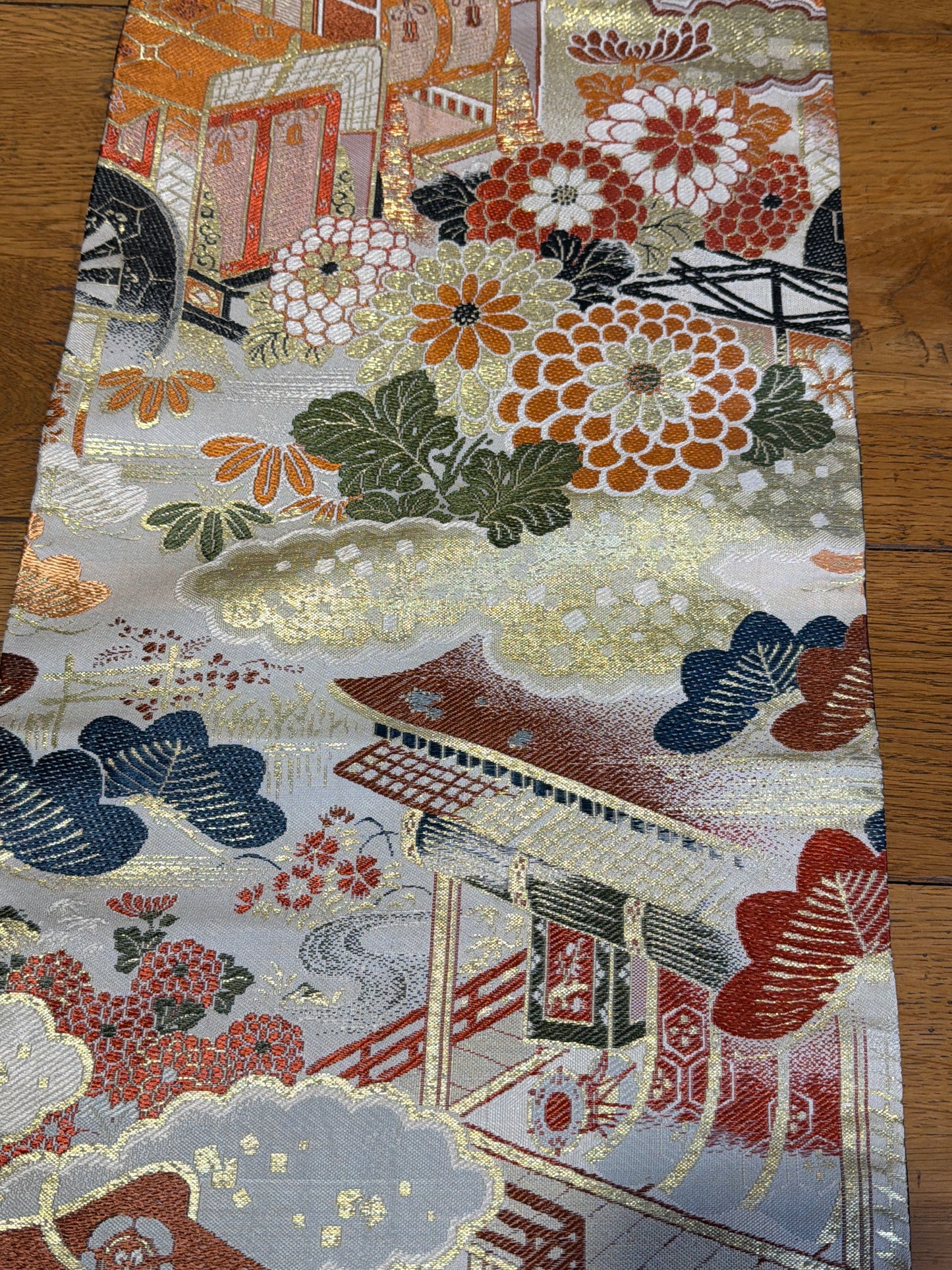 Chemin de table Obi en soie kimono japonais