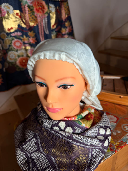 Bonnet de Nuit en soie kimono japonais