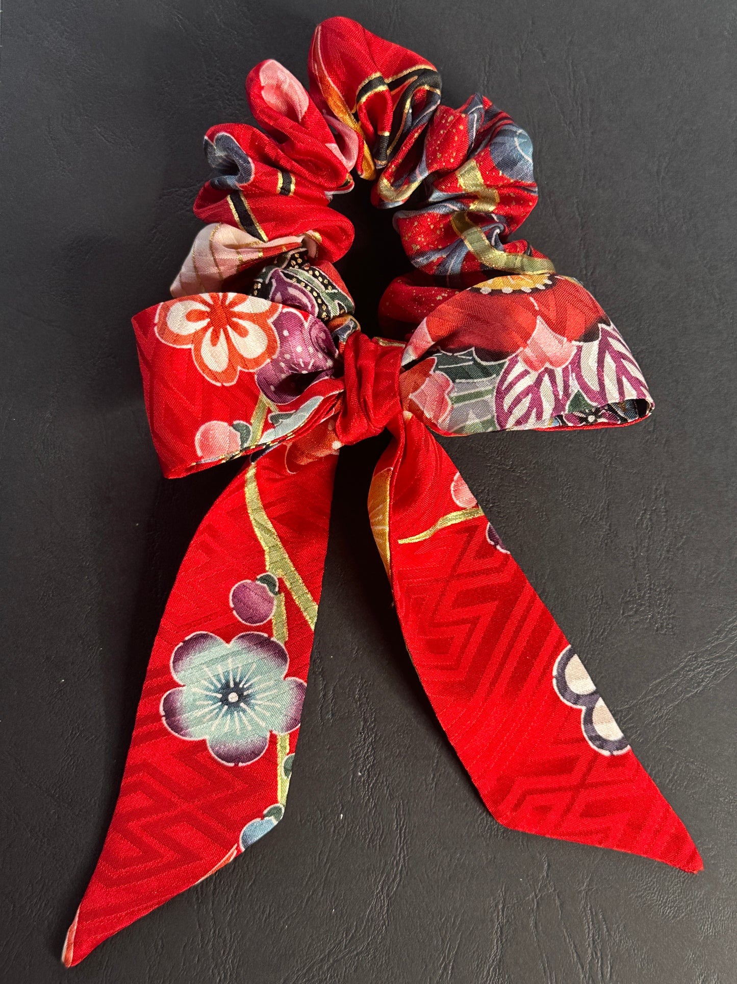 Chouchou ruban kimono japonais en soie Furisode