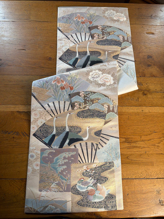 Chemin de table Obi en soie kimono japonais