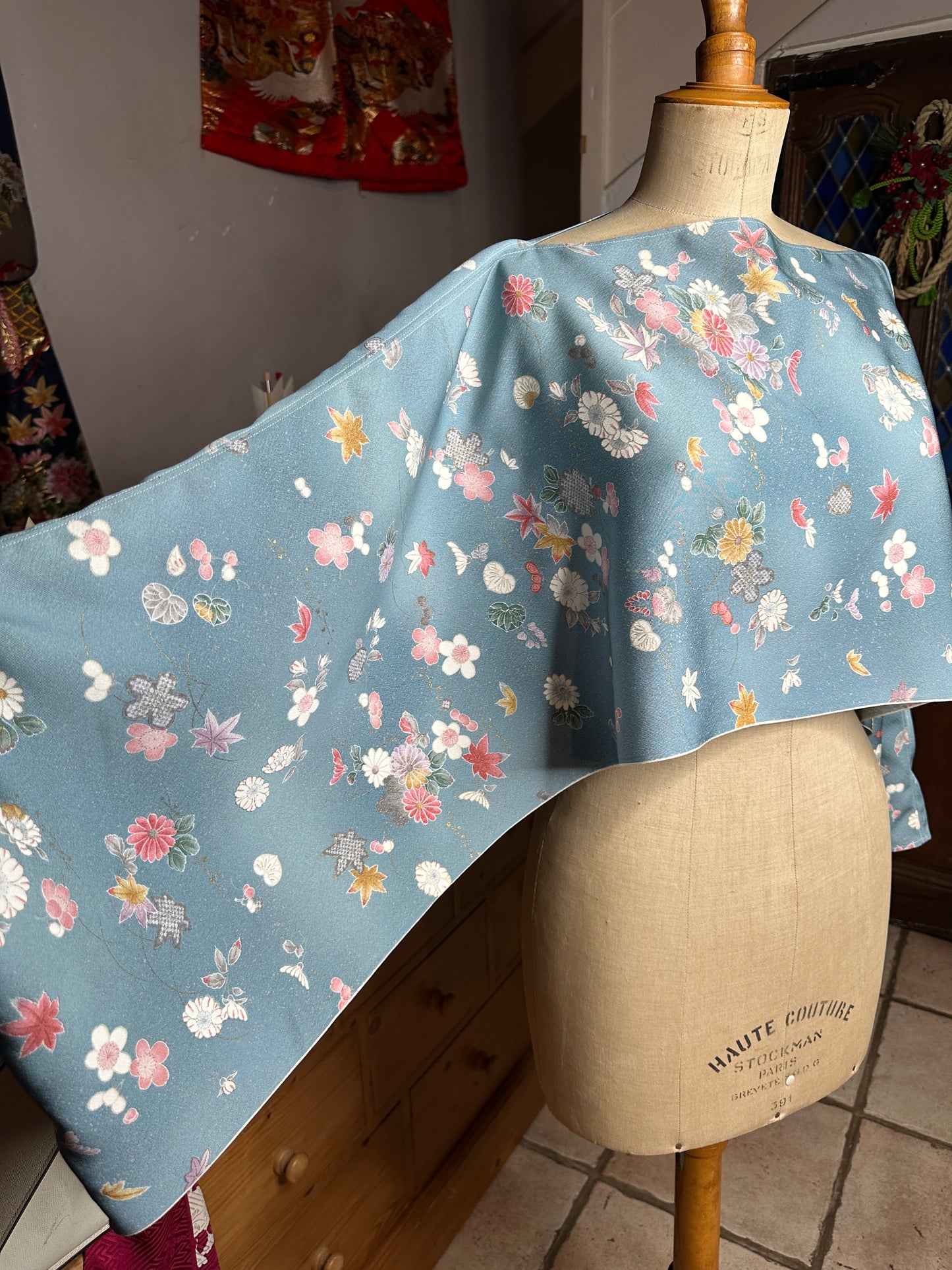 Top court tunique kimono japonais en soie