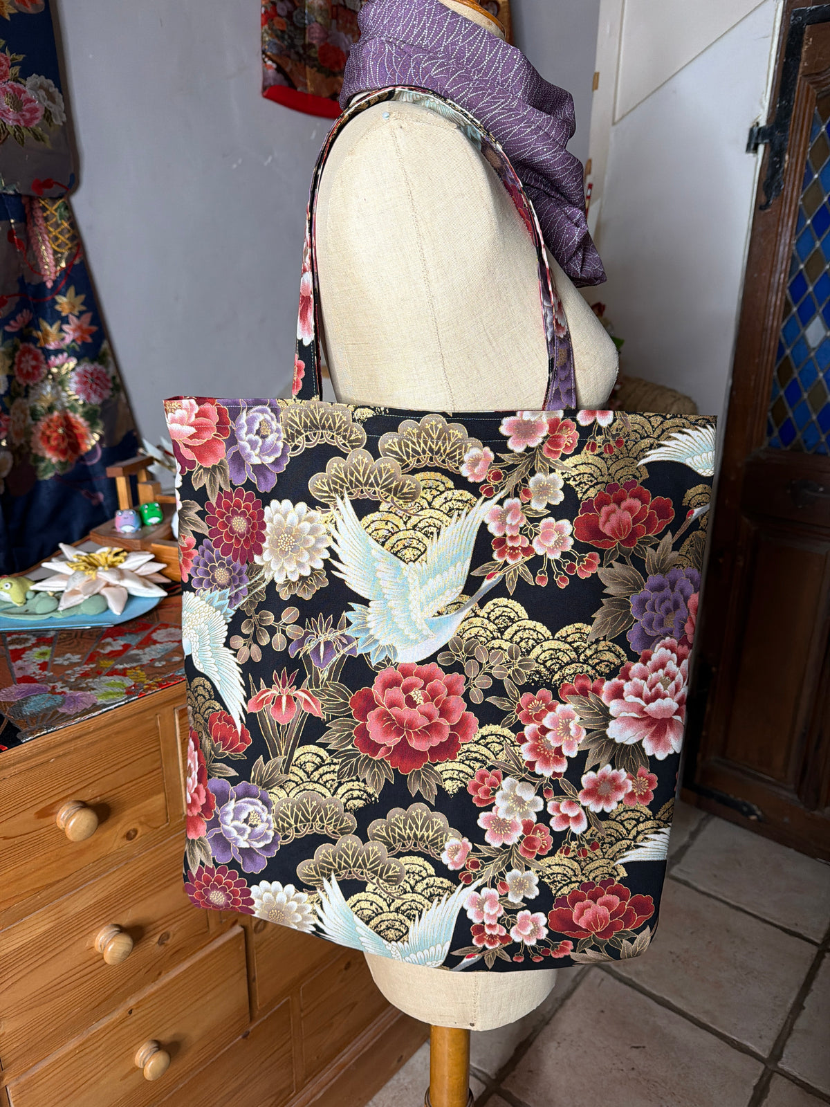 Tote bag tissu japonais en coton