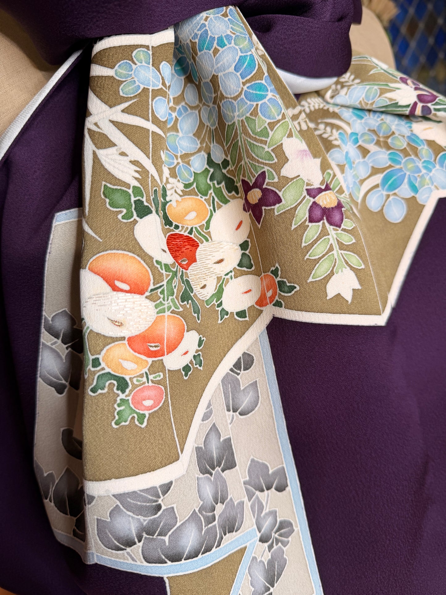 Châle foulard kimono japonais en soie