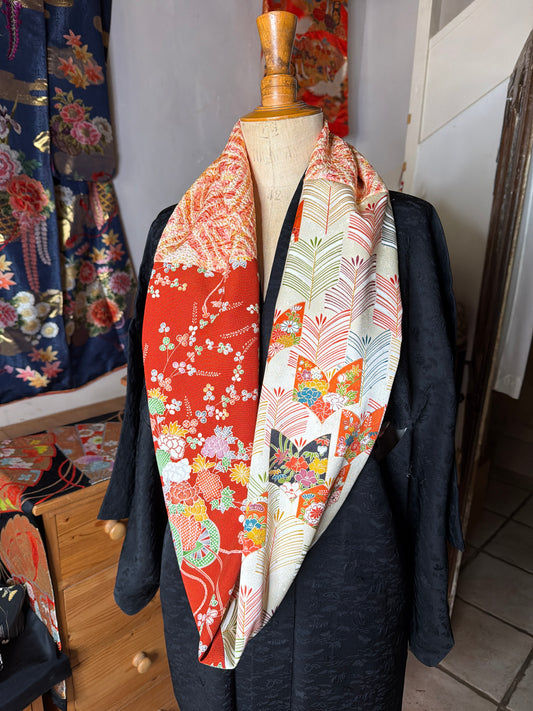 Snood tour de cou kimono japonais en soie