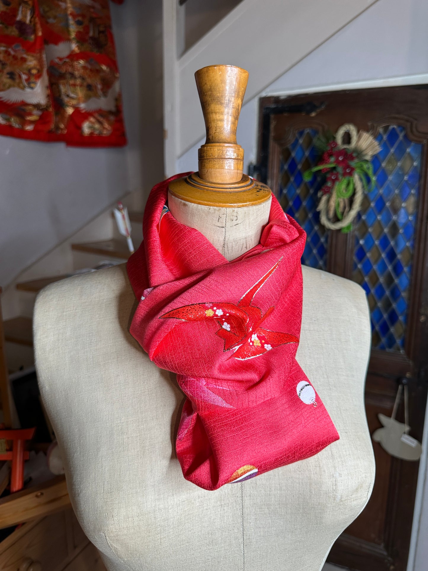 Tour de cou snood kimono japonais enfant en soie