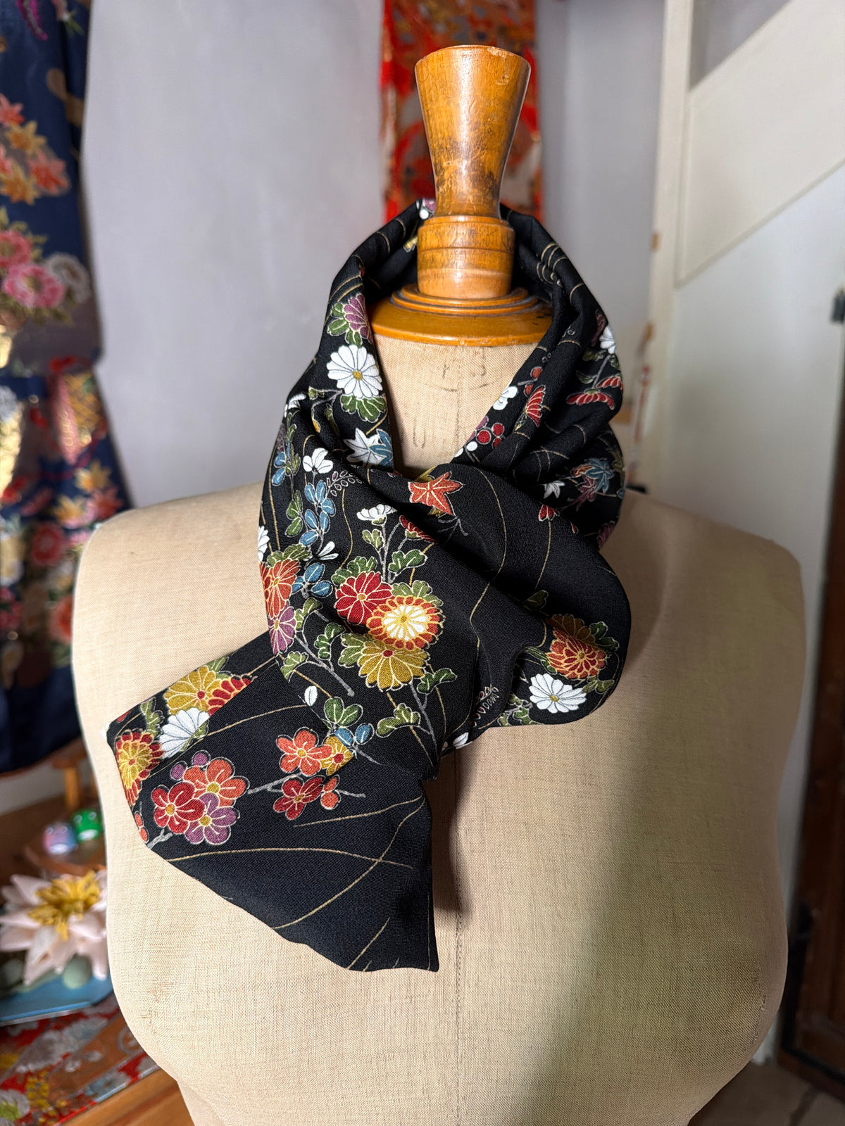 Tour de cou foulard kimono japonais en soie