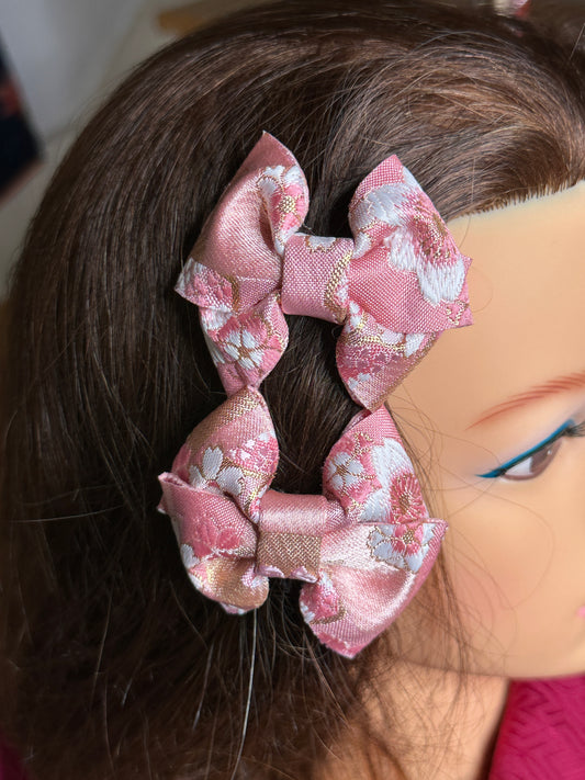 2 pinces à cheveux rubans japonais