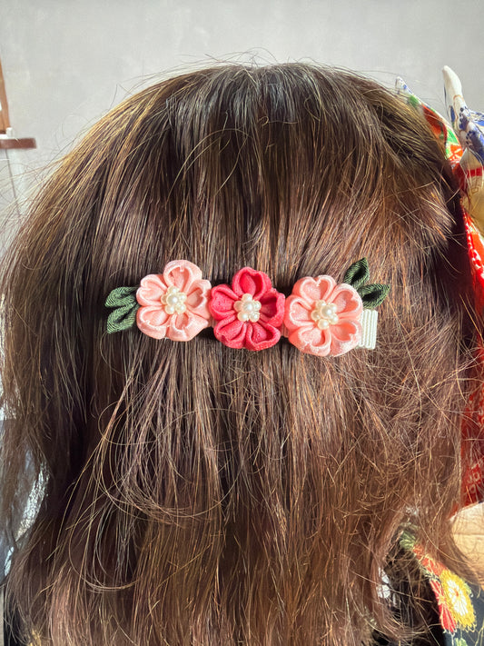 Pince à cheveux Tsumamisaiku japonaise en soie