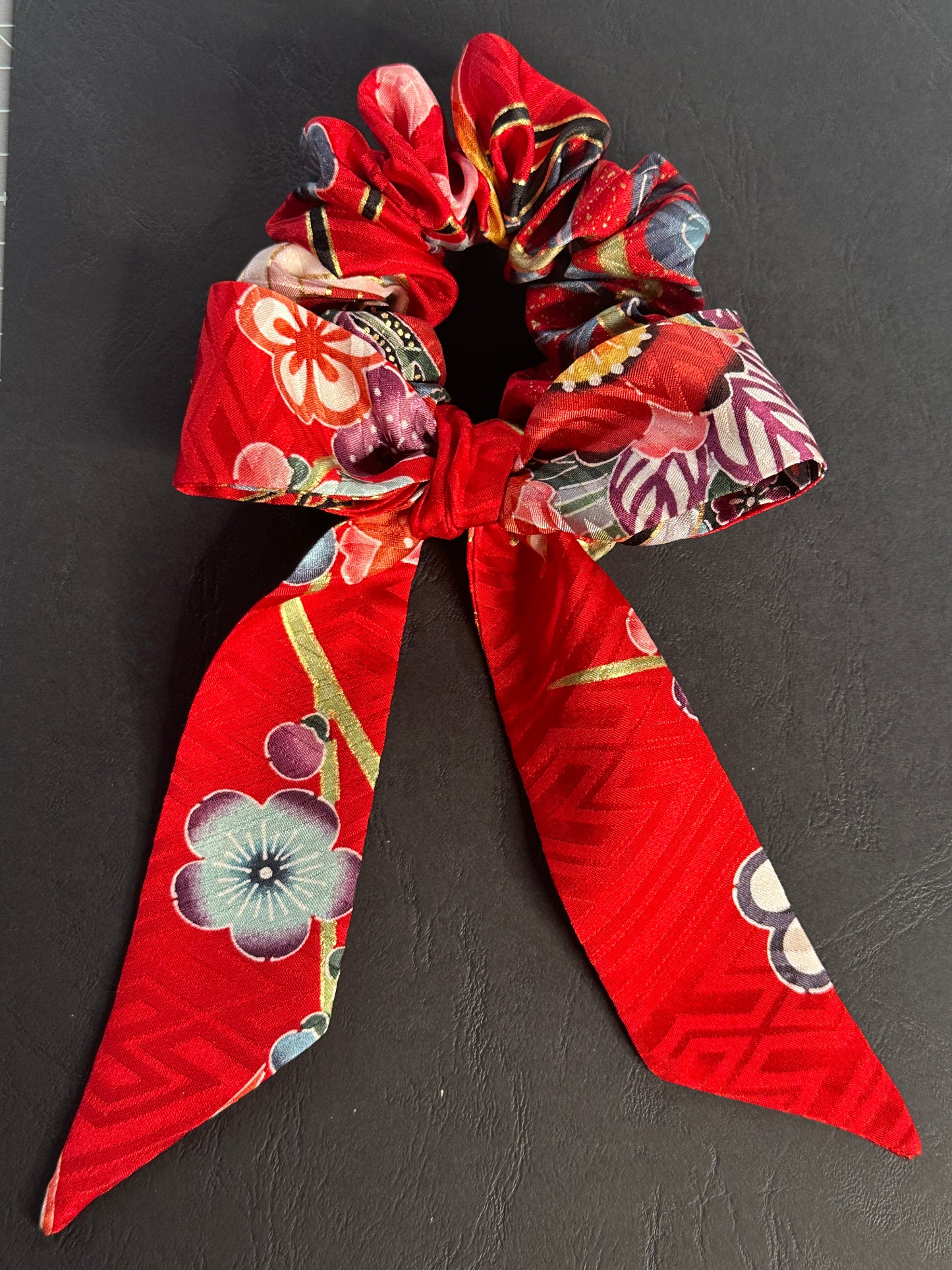 Chouchou ruban kimono japonais en soie Furisode
