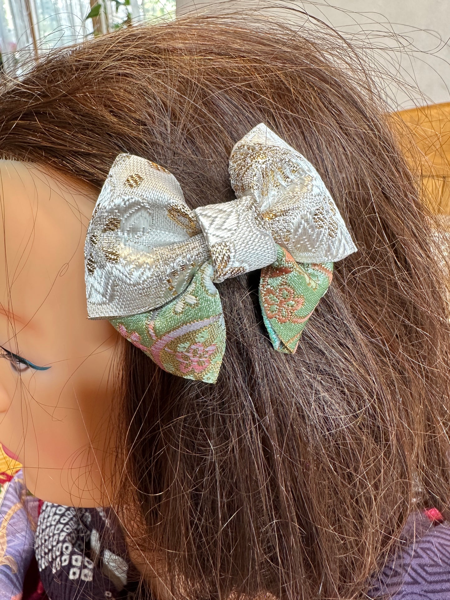 2 pinces à cheveux rubans japonais kimono