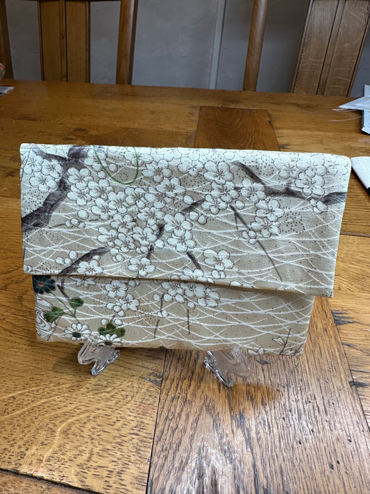 Pochette 2 compartiments kimono japonais en soie