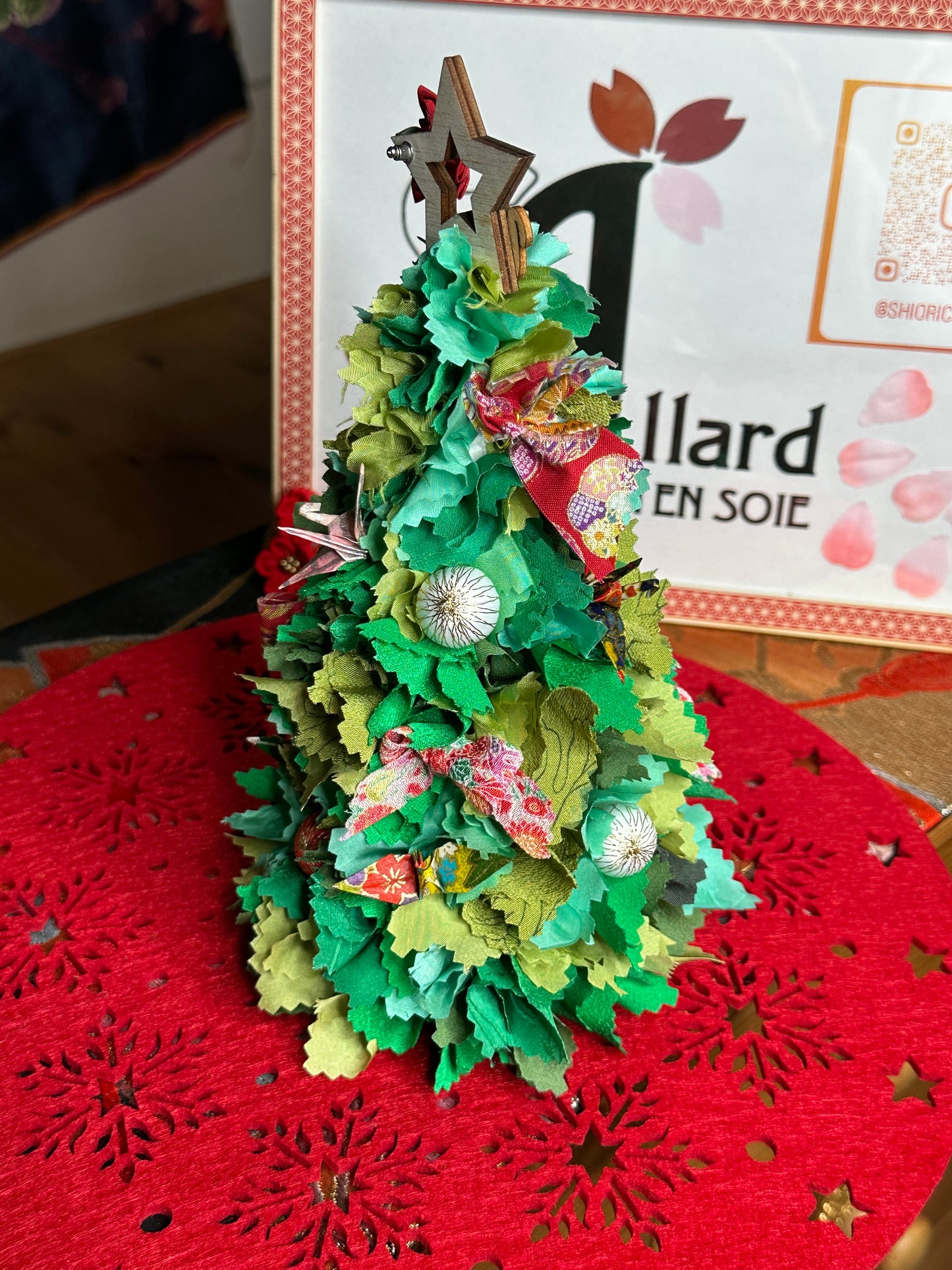 Sapin de noël en soie kimono japonais