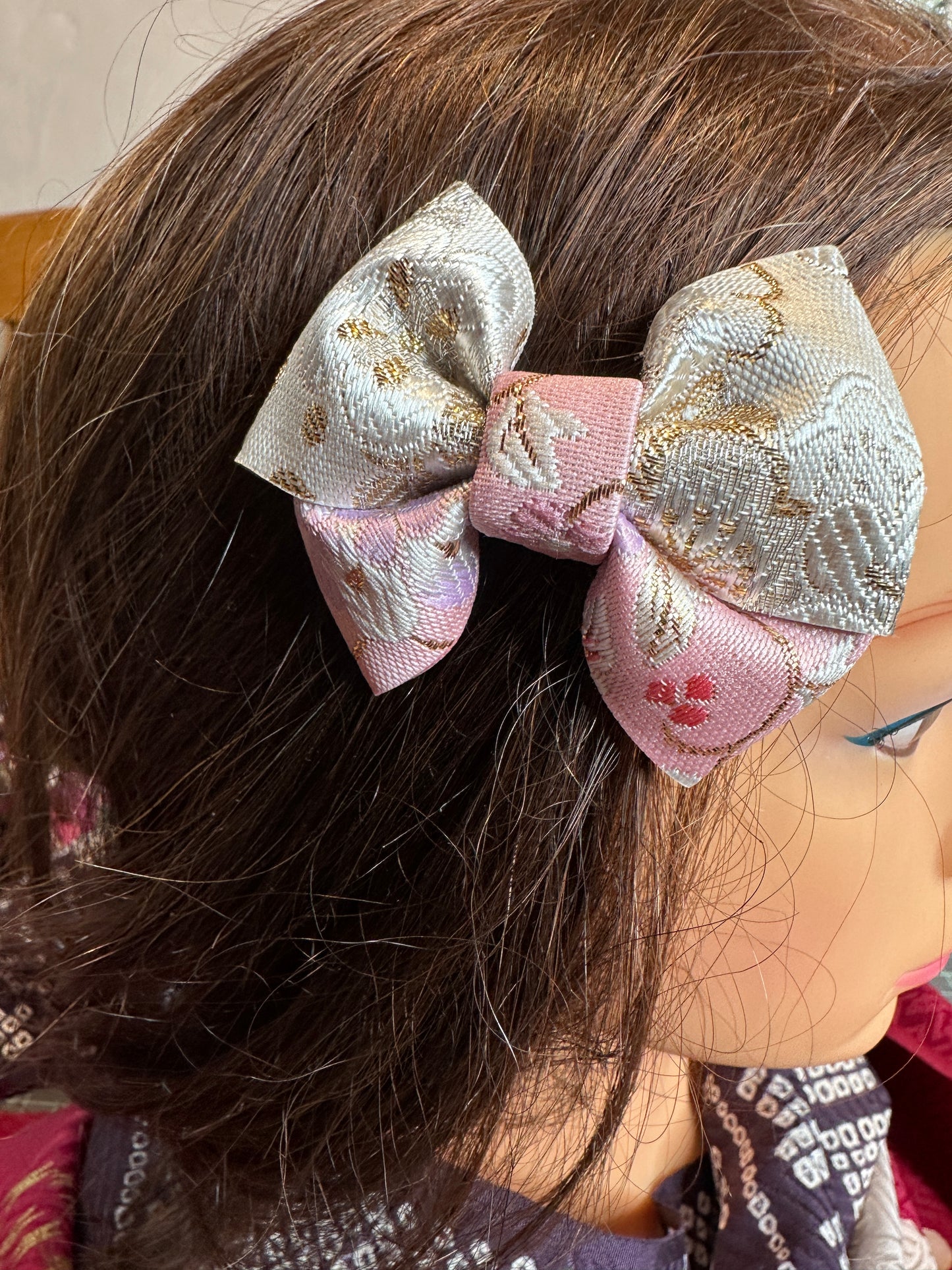 2 pinces à cheveux rubans japonais kimono