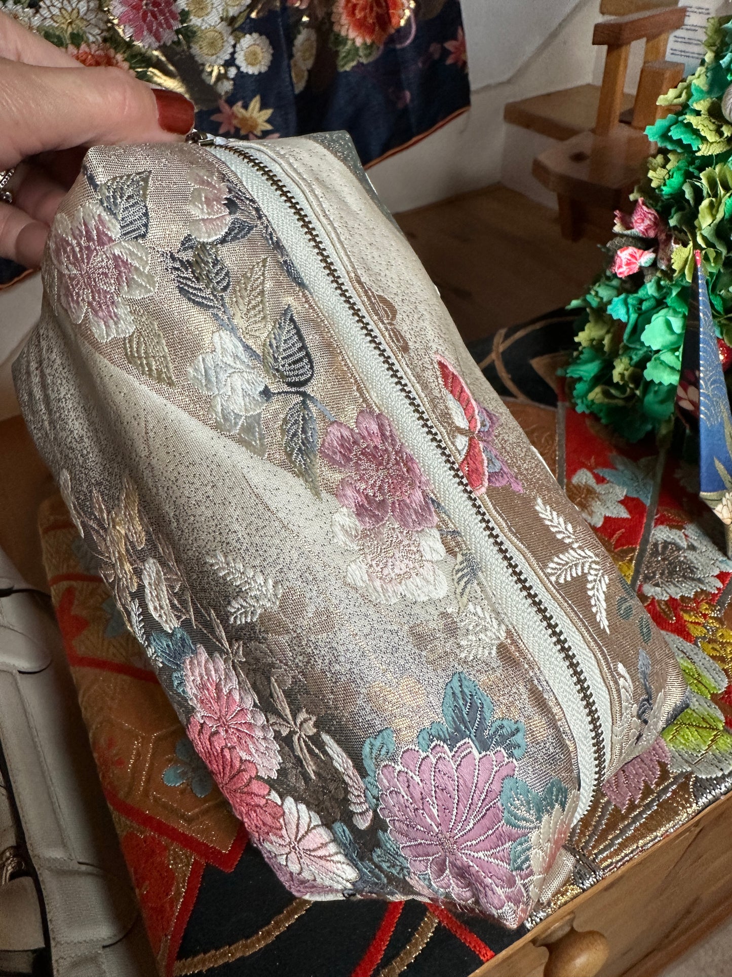 Trousse de toilette Obi kimono japonais en soie