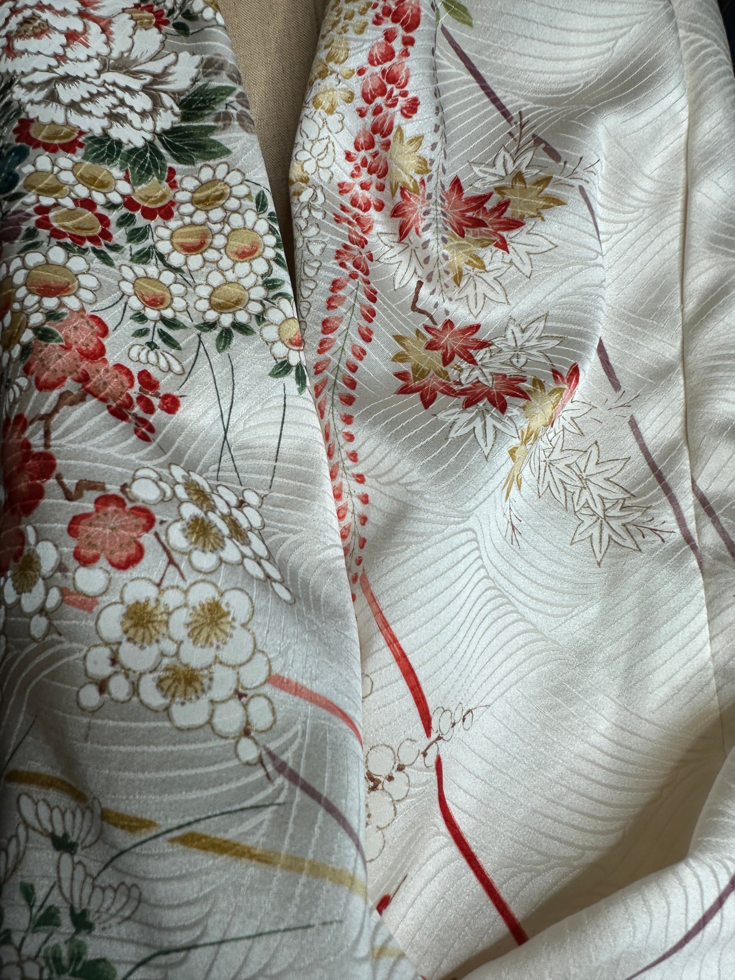 Snood tour de cou foulard kimono japonais en soie