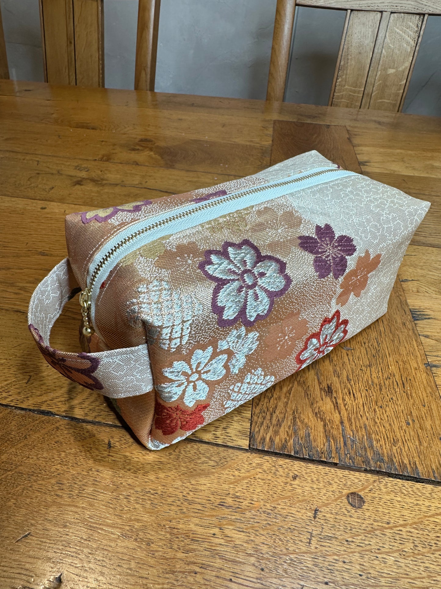 Trousse de toilette pochette en Obi japonais en soie