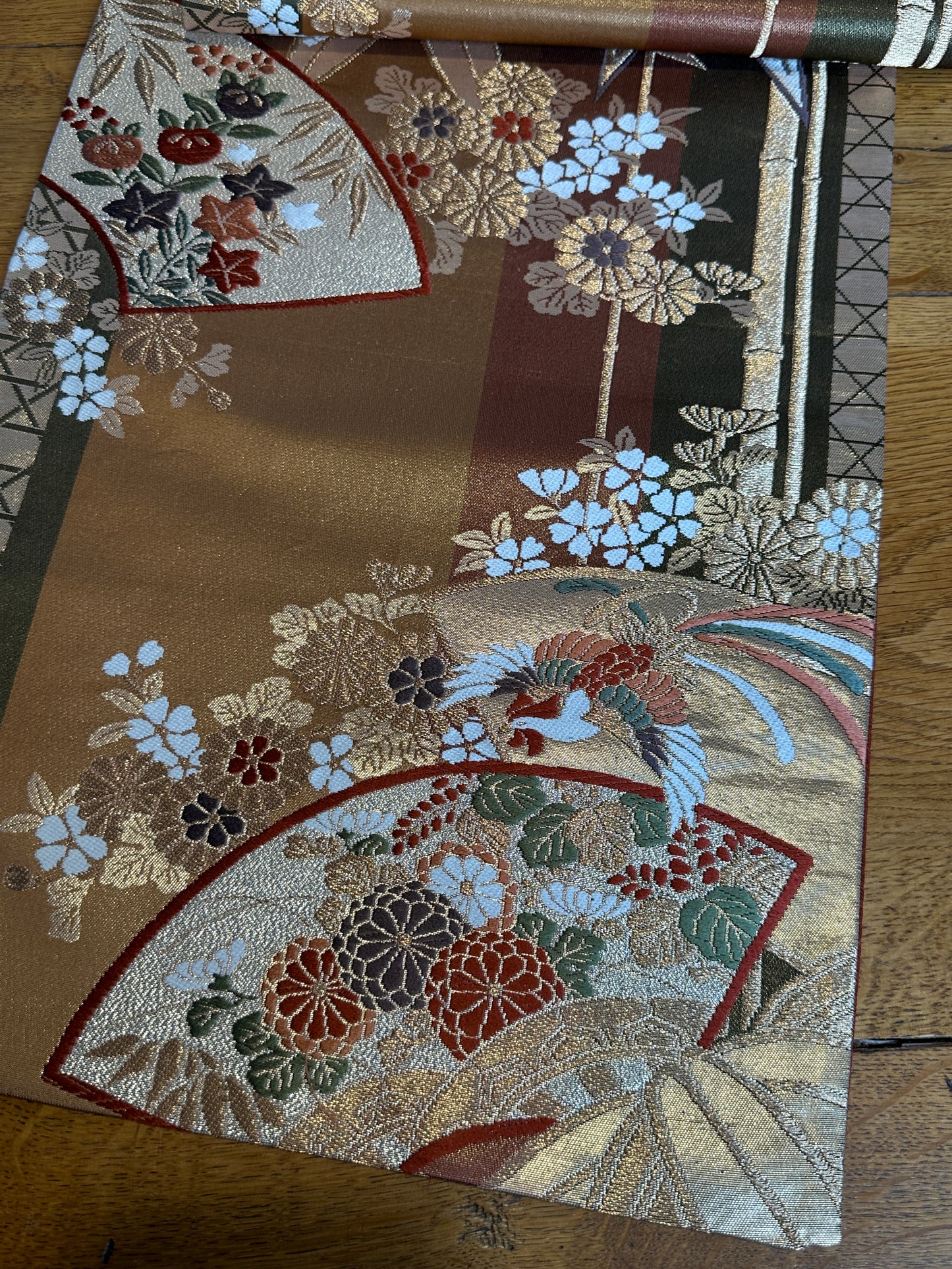 Chemin de table Obi en soie kimono japonais