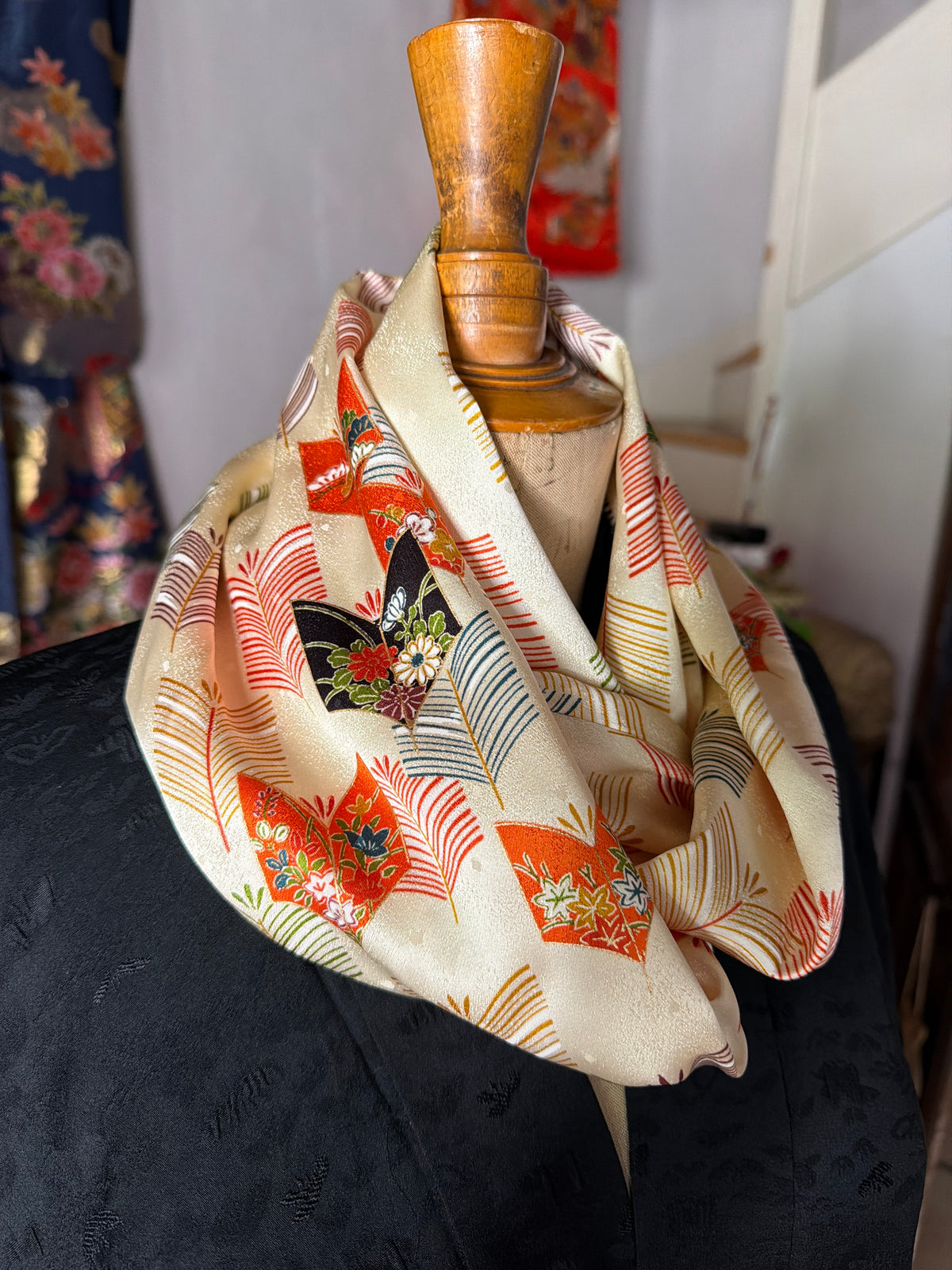 Snood tour de cou kimono japonais en soie