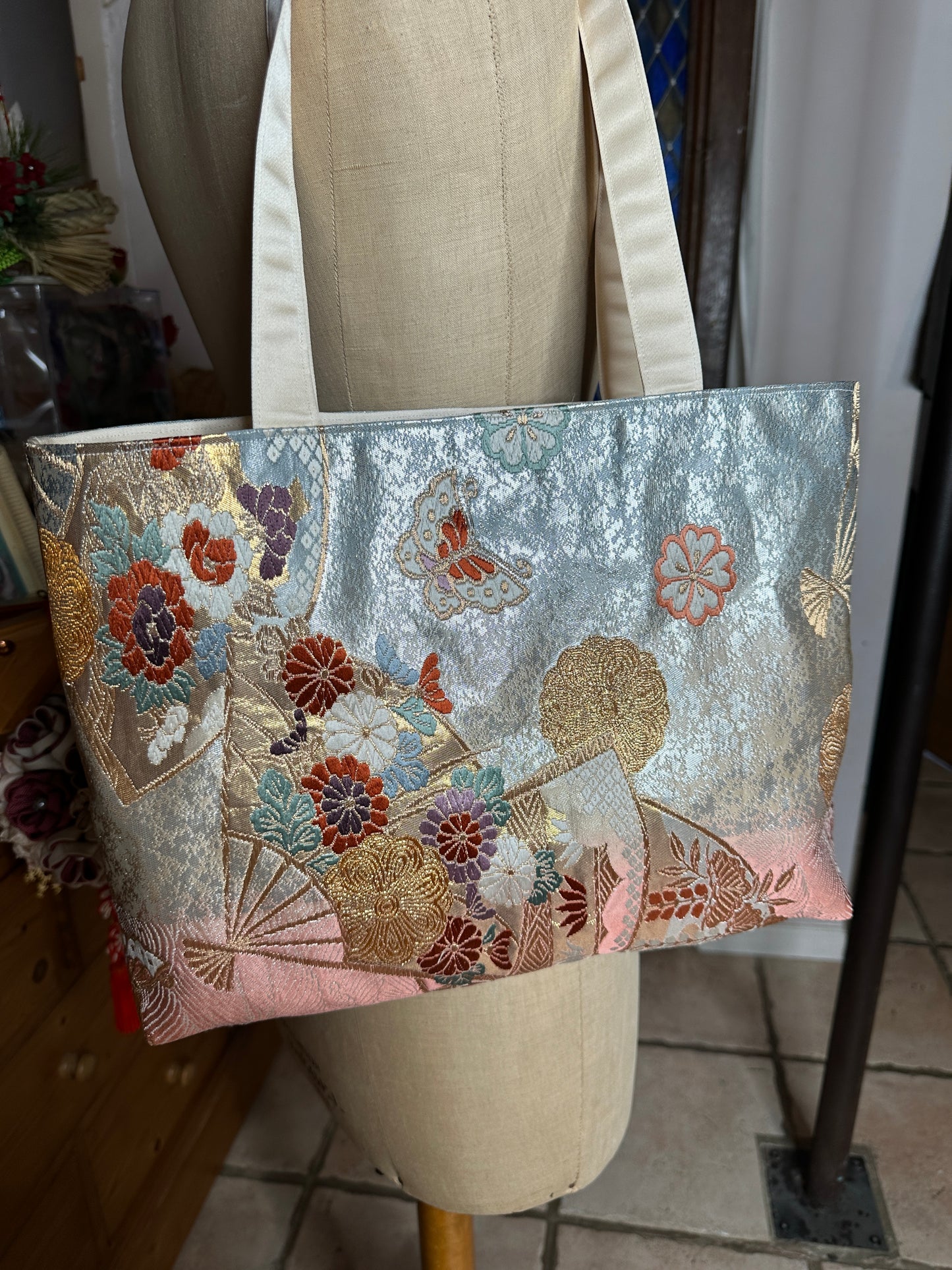 Sac cabas Obi japonais en soie Neuf