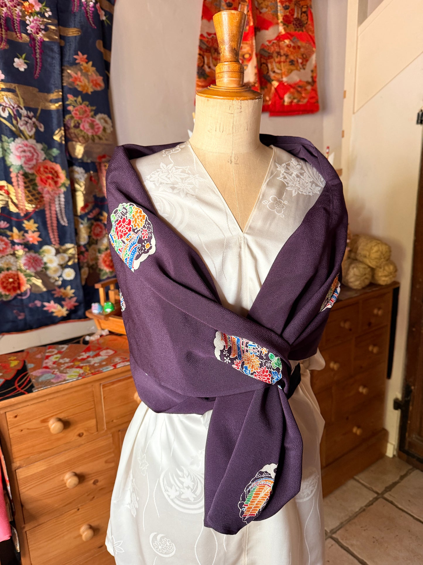 Top tunique kimono japonais en soie Neuf