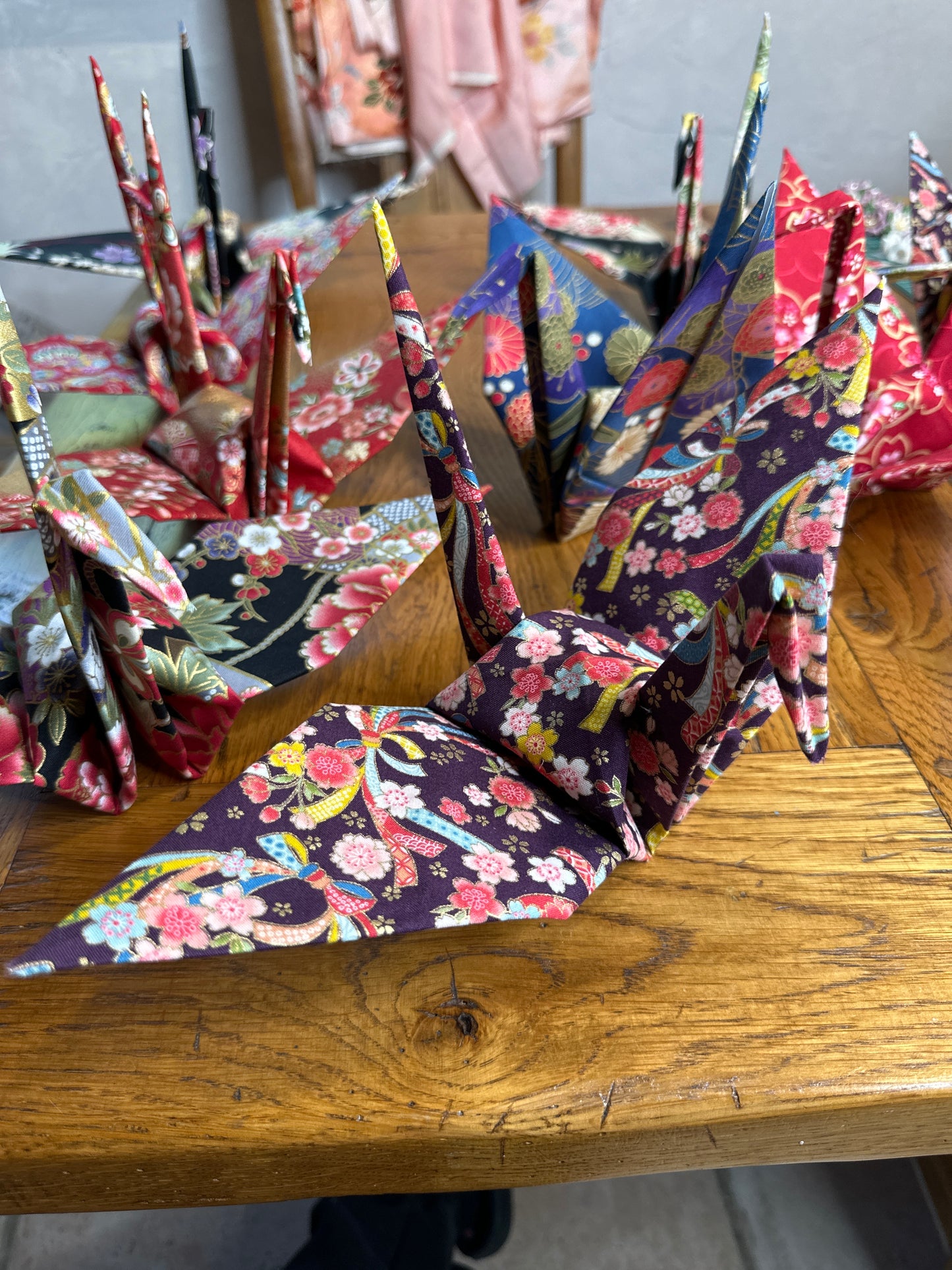 Grue oiseau japonais en coton