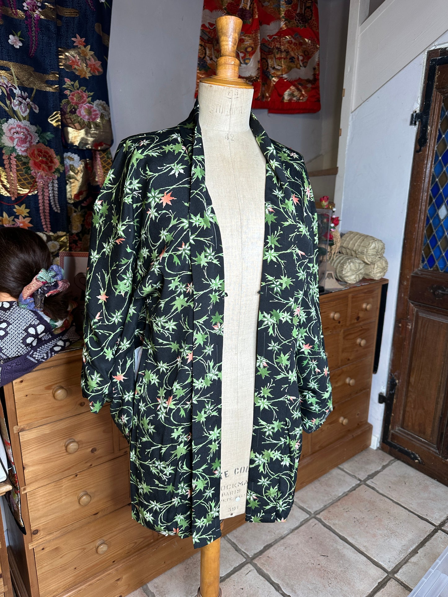 Haori feuilles d’érables japonais Neuf en soie