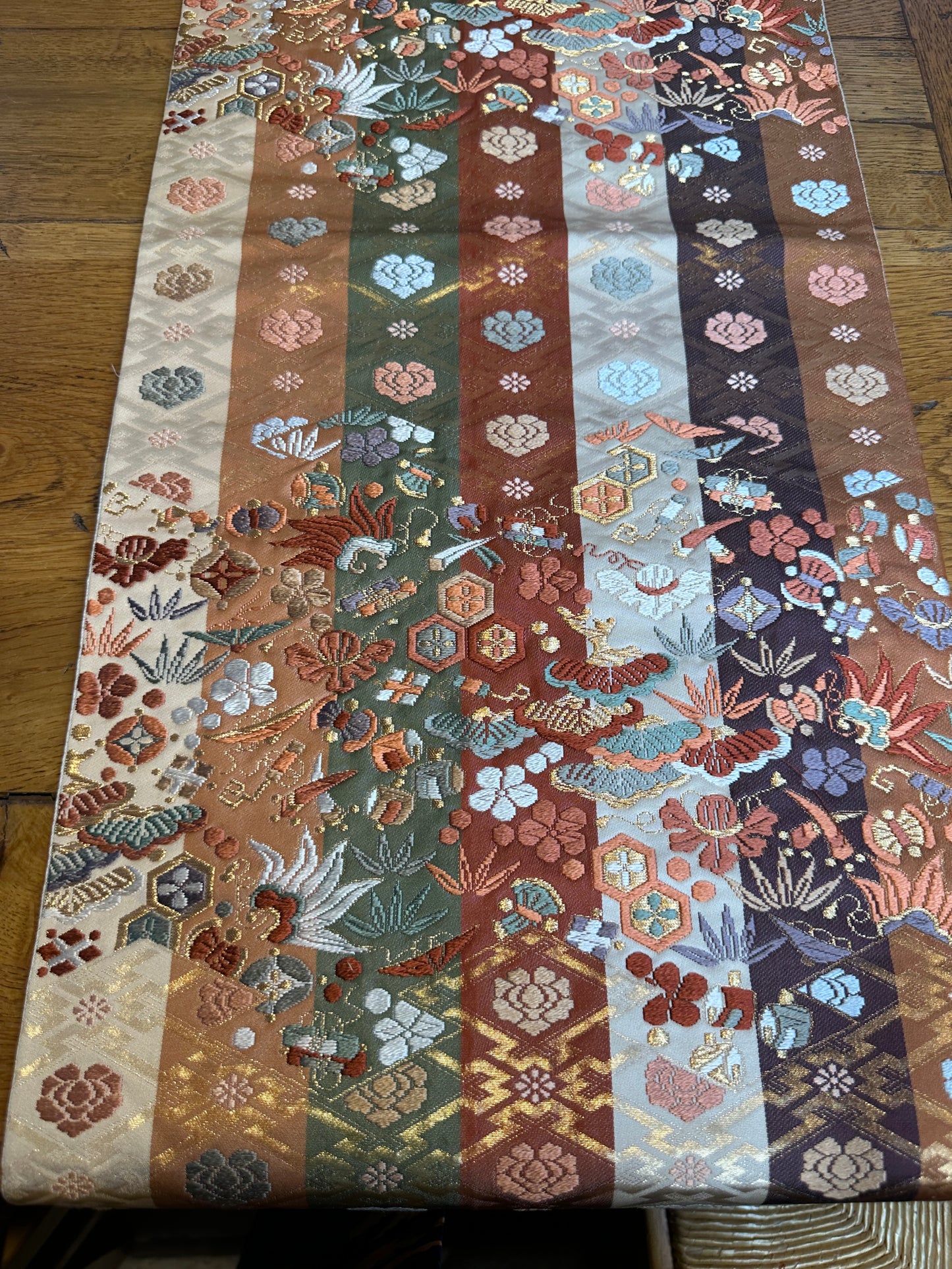 Chemin de table Obi en soie kimono japonais