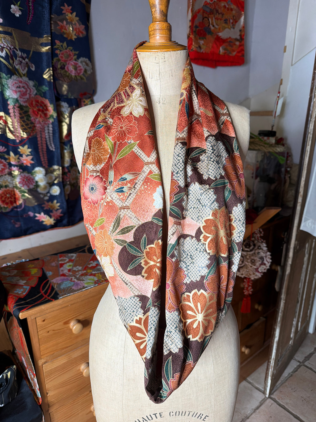 Tour de cou snood kimono japonais furisode Neuf