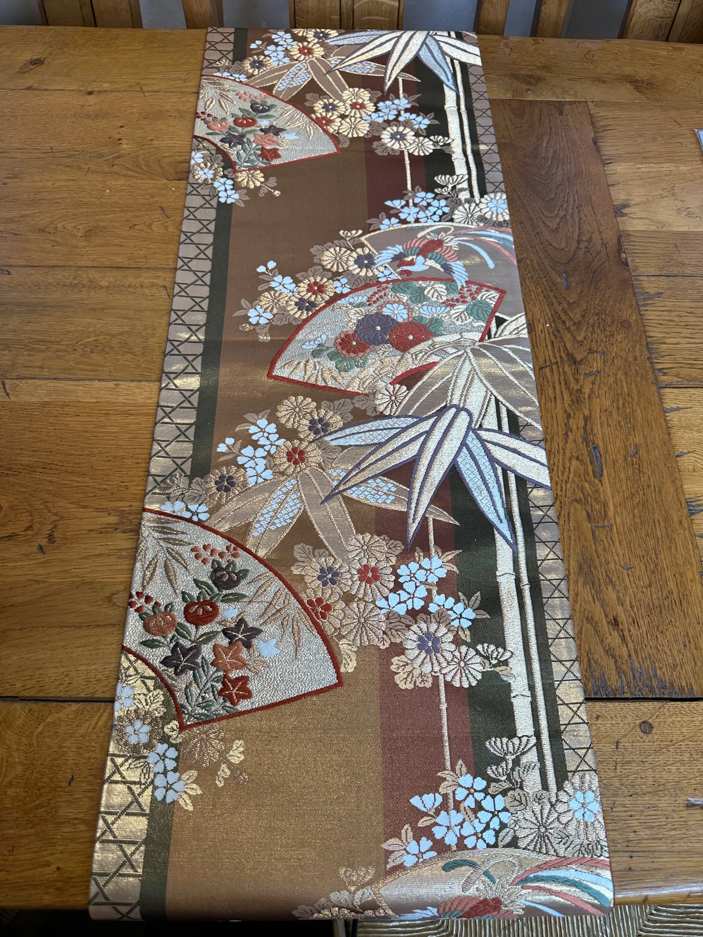 Chemin de table Obi en soie kimono japonais