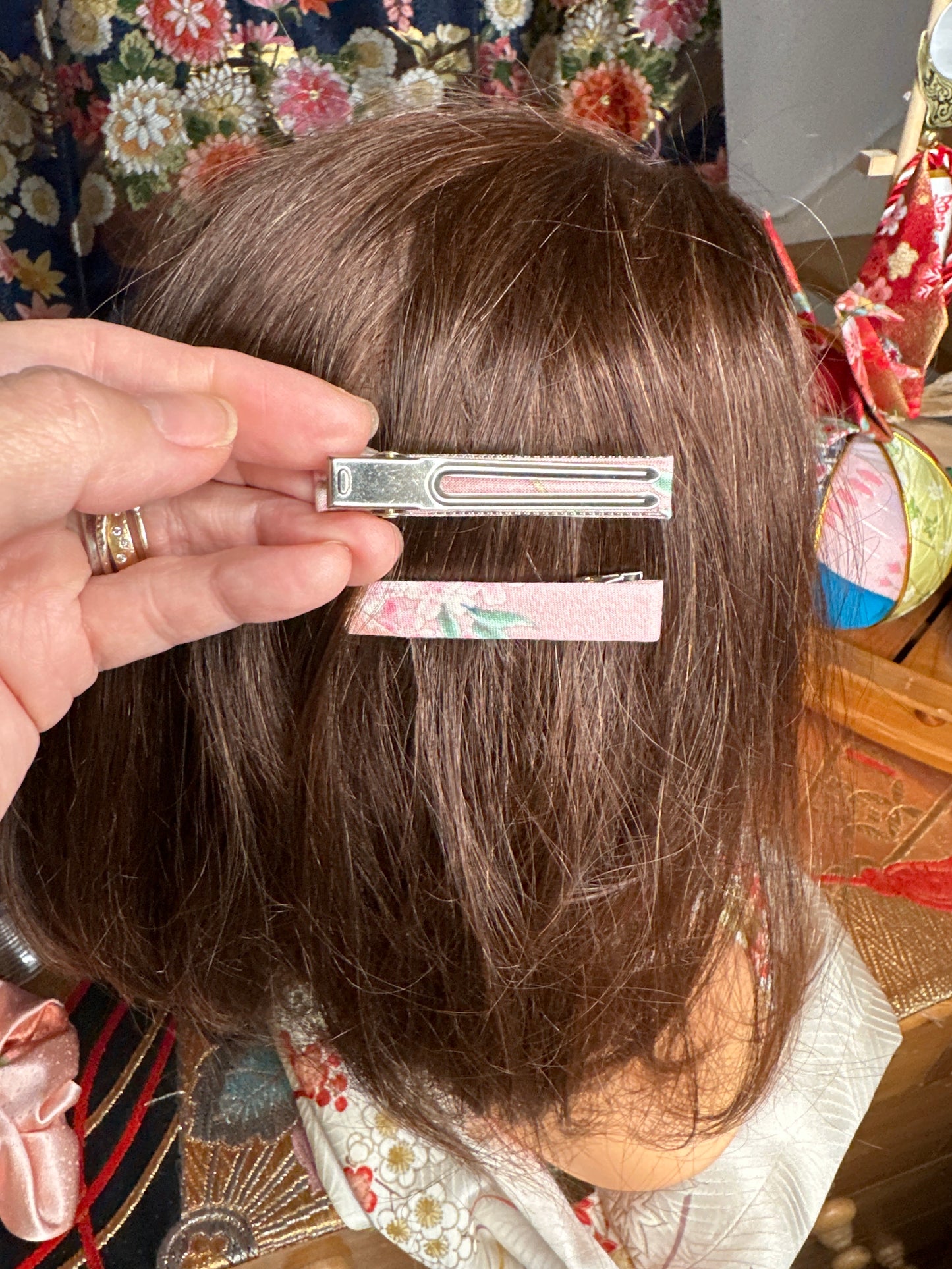 2 Clip pince à cheveux coton japonais