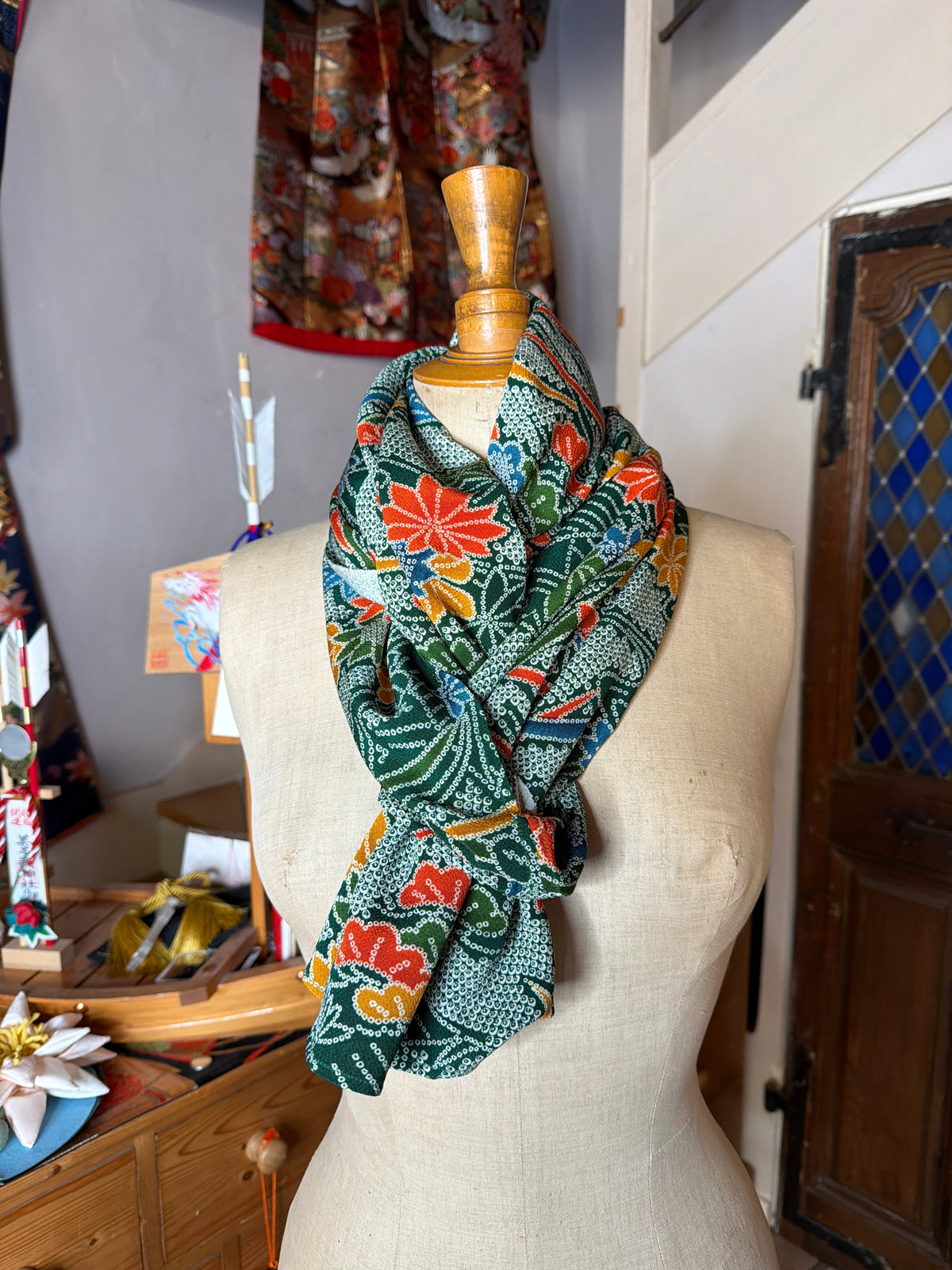 Top tunique 3 en 1 kimono japonais en soie Hamachirimen