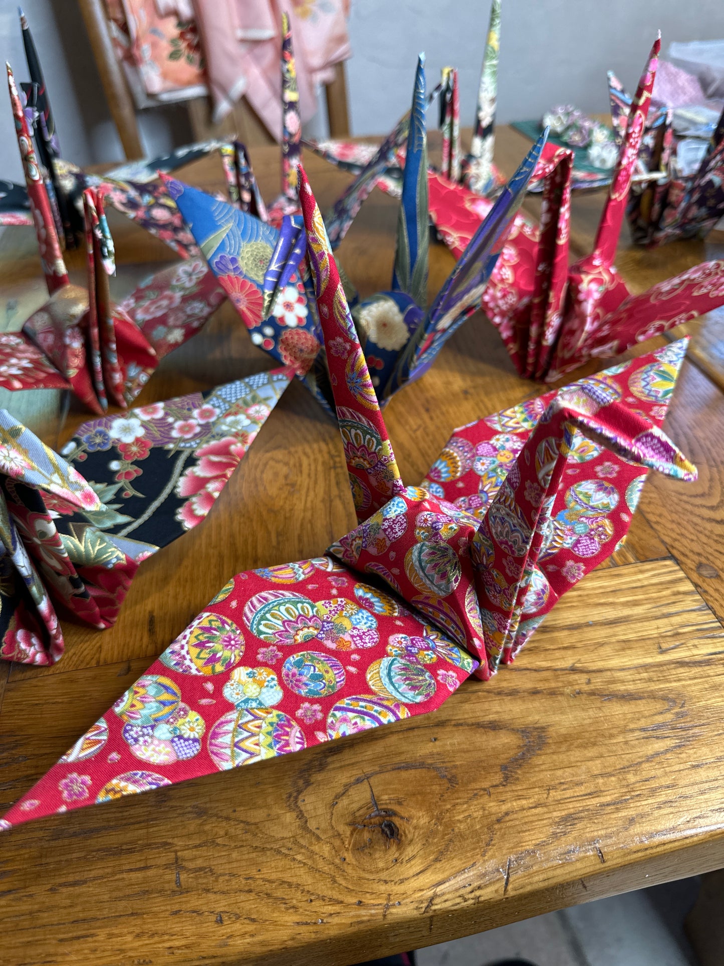 Grue oiseau japonais en coton