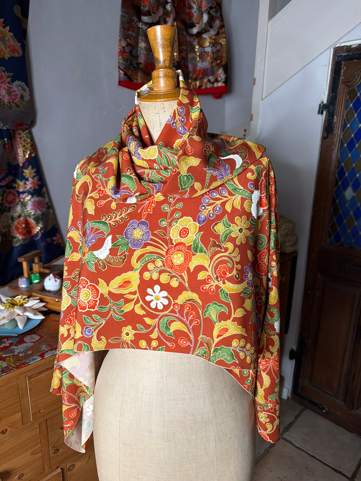 Top tunique 3 en 1 kimono japonais en soie
