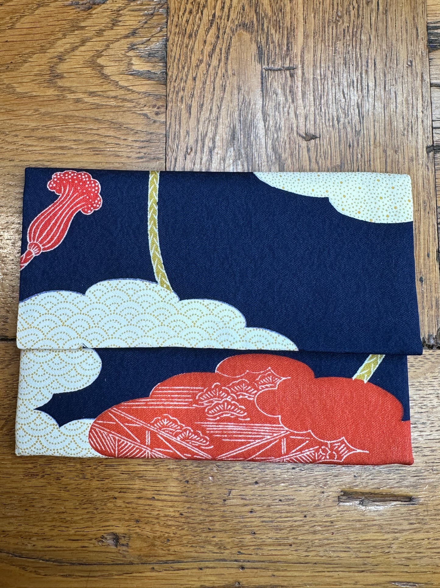 Pochette 2 compartiments kimono japonais en soie