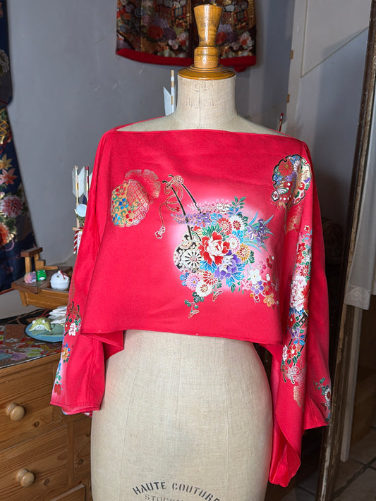 Top tunique 3 en 1 kimono enfant japonais en soie