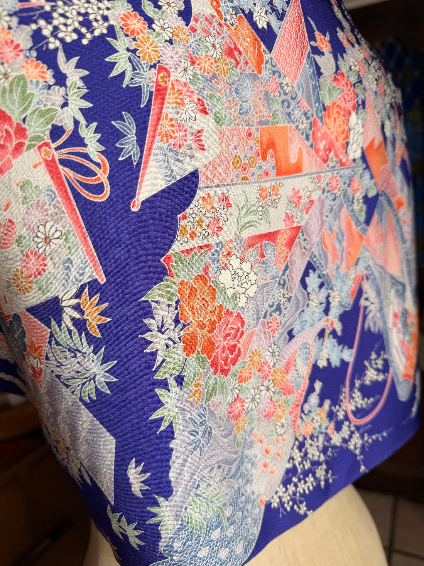 Top court tunique blouse manches longues kimono japonais en soie