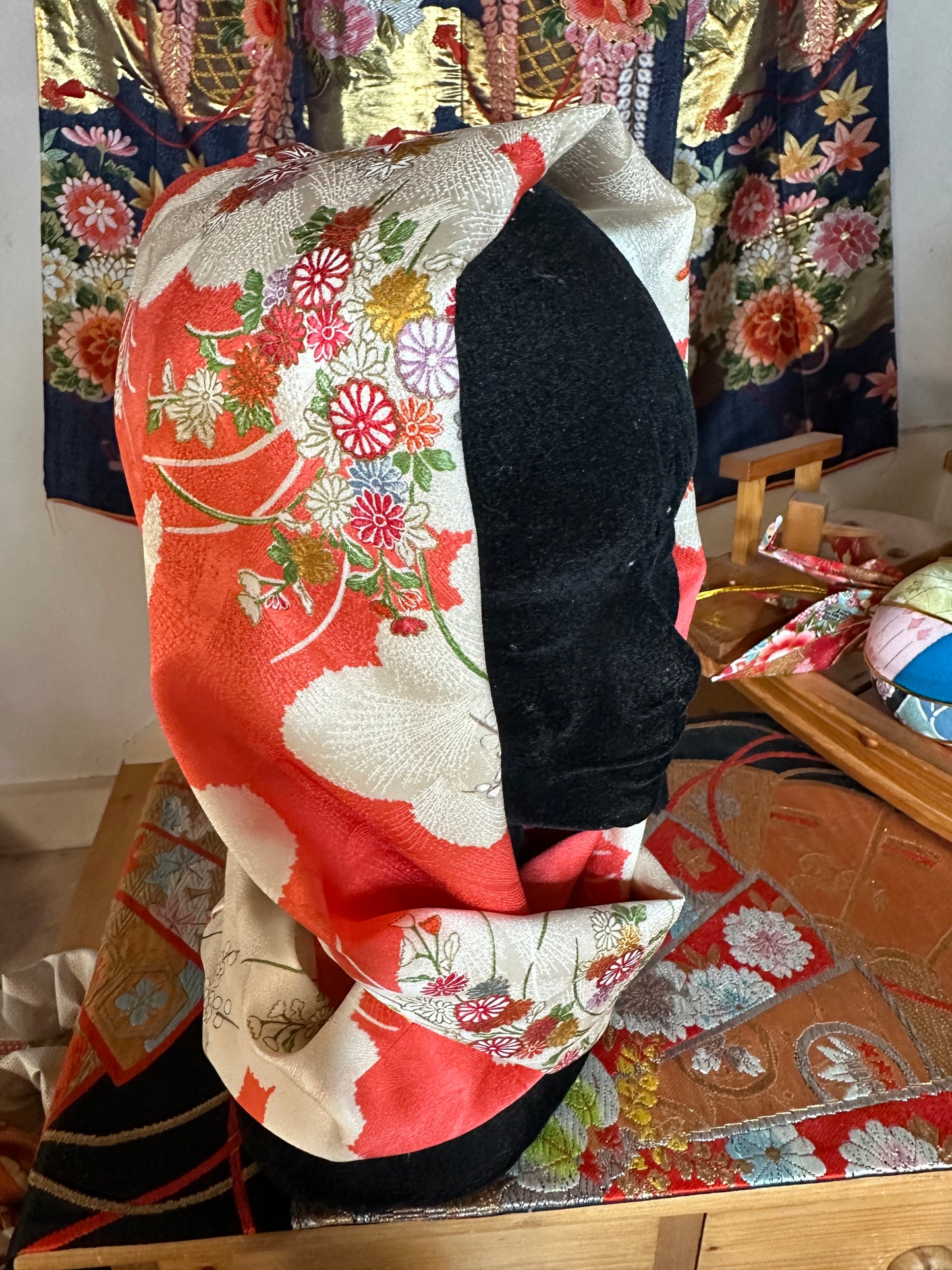 Tour de cou snood kimono japonais en soie